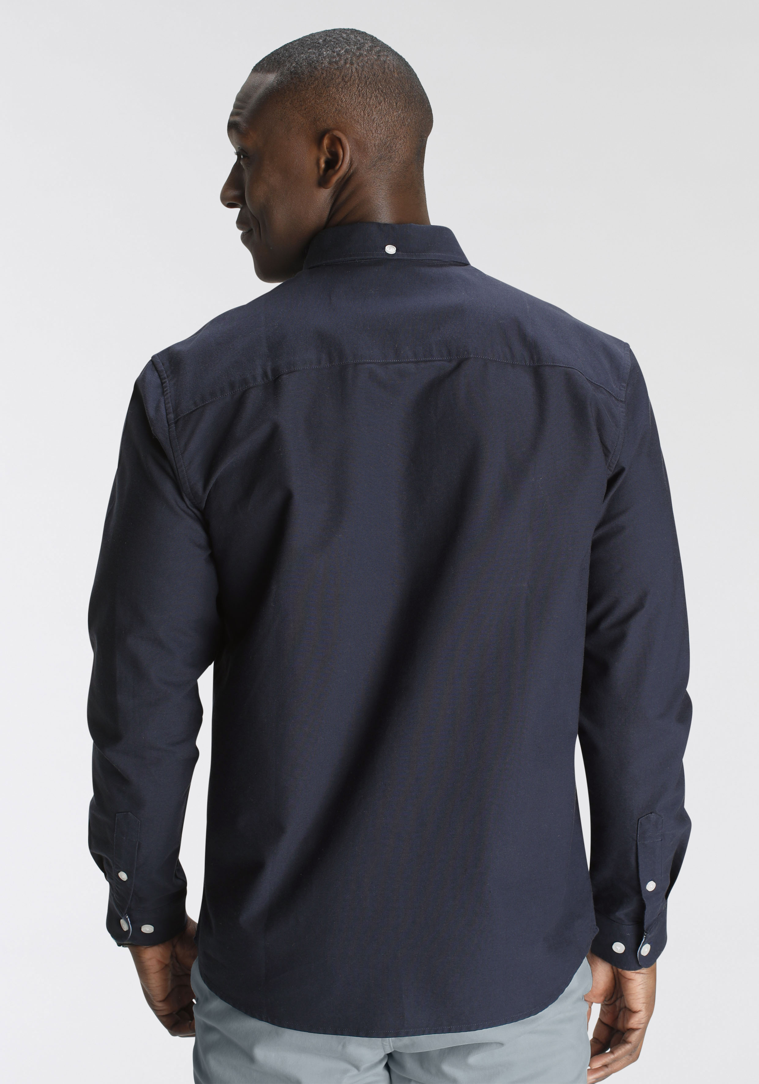 Thumbnail - DELMAO Langarmhemd in Oxford Qualität