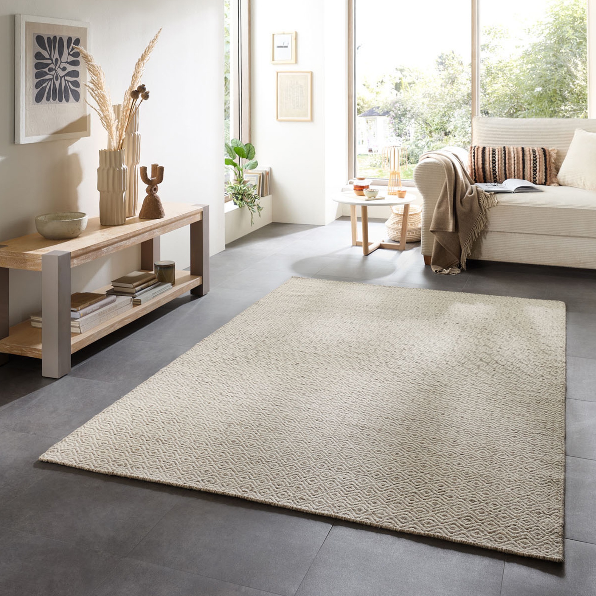 THEKO Trondheim PO-502 Wool Rug Beige 80x150cm