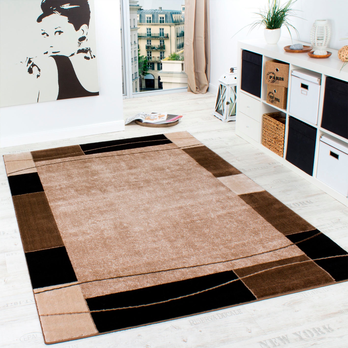 Paco Home Teppich »Sinai 054«, Bordüre, BAUR Kurzflor, & mit | im Schlafzimmer ideal rechteckig, auf Wohnzimmer Rechnung