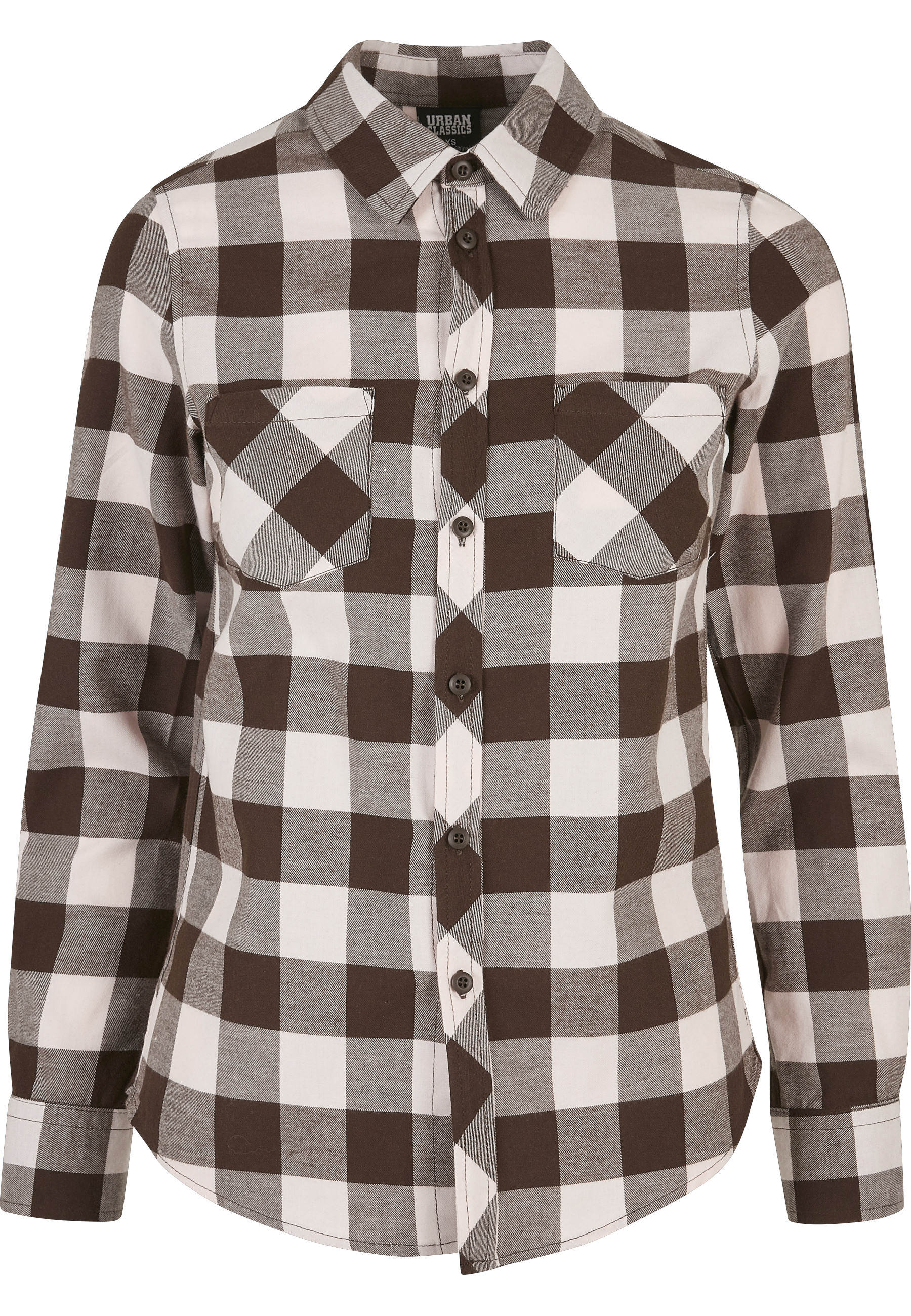 URBAN CLASSICS Langarmhemd "Urban Classics Damen Ladies Turnup Checked Flanell Shirt" 1