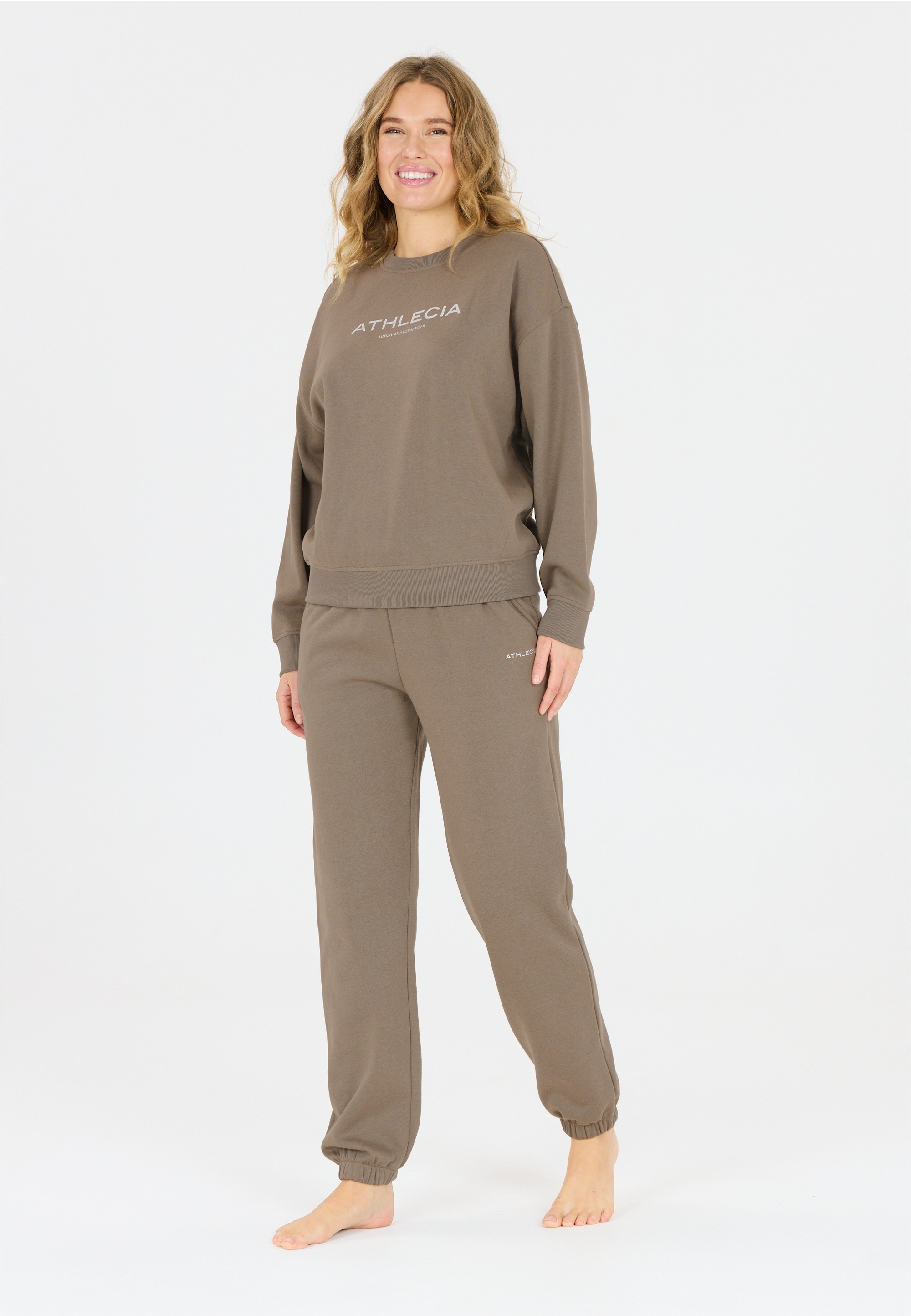 ATHLECIA Damen Sweathose "Atkins"khaki, Gr. 44, unifarben, 65% Polyester, 35% Baumwolle, Hosen, aus angenehm weichem Material
