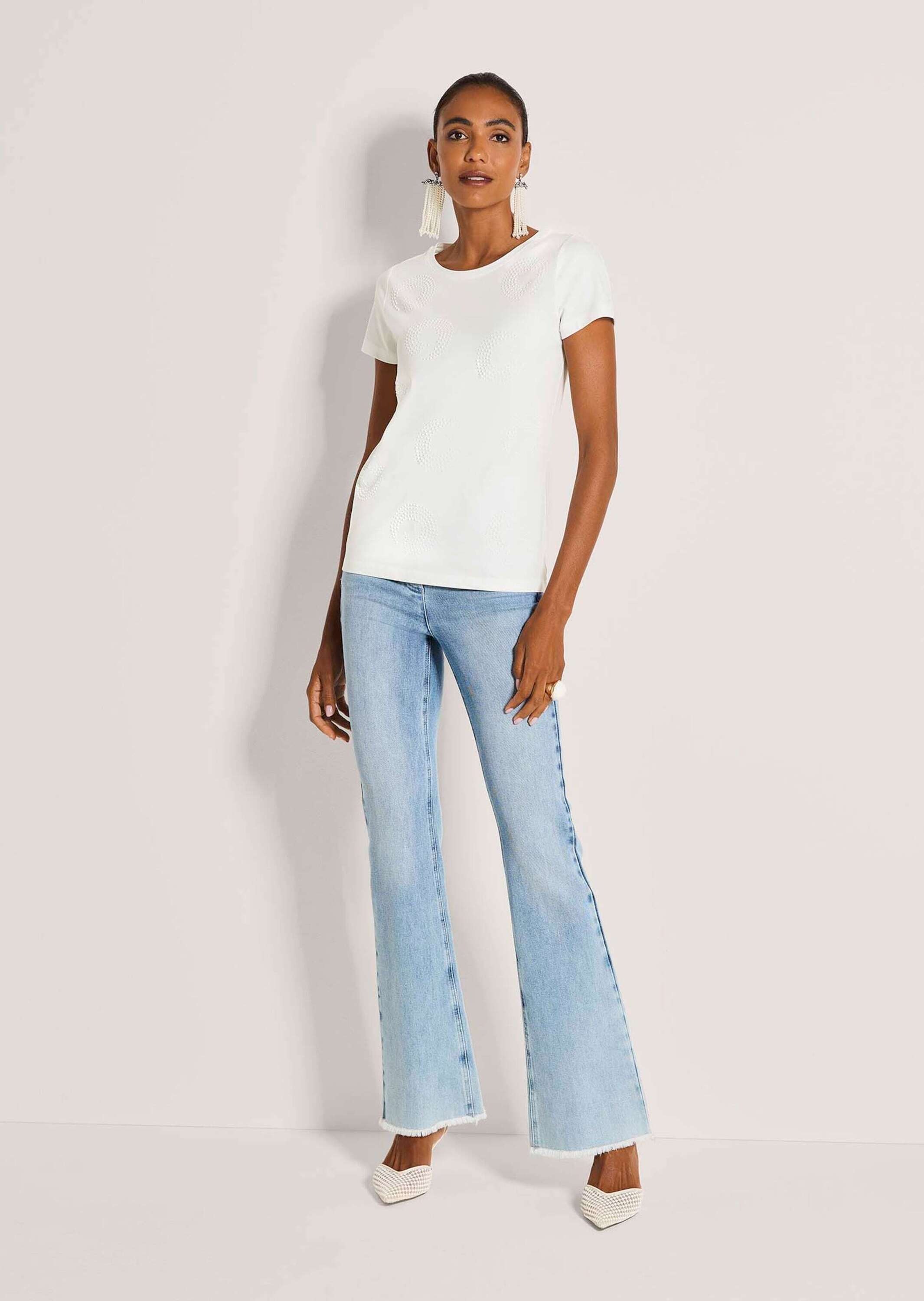 MADELEINE Kurzarmshirt "T-Shirt Elegantes Shirt mit Glanzakzenten, Rundhals günstig online kaufen