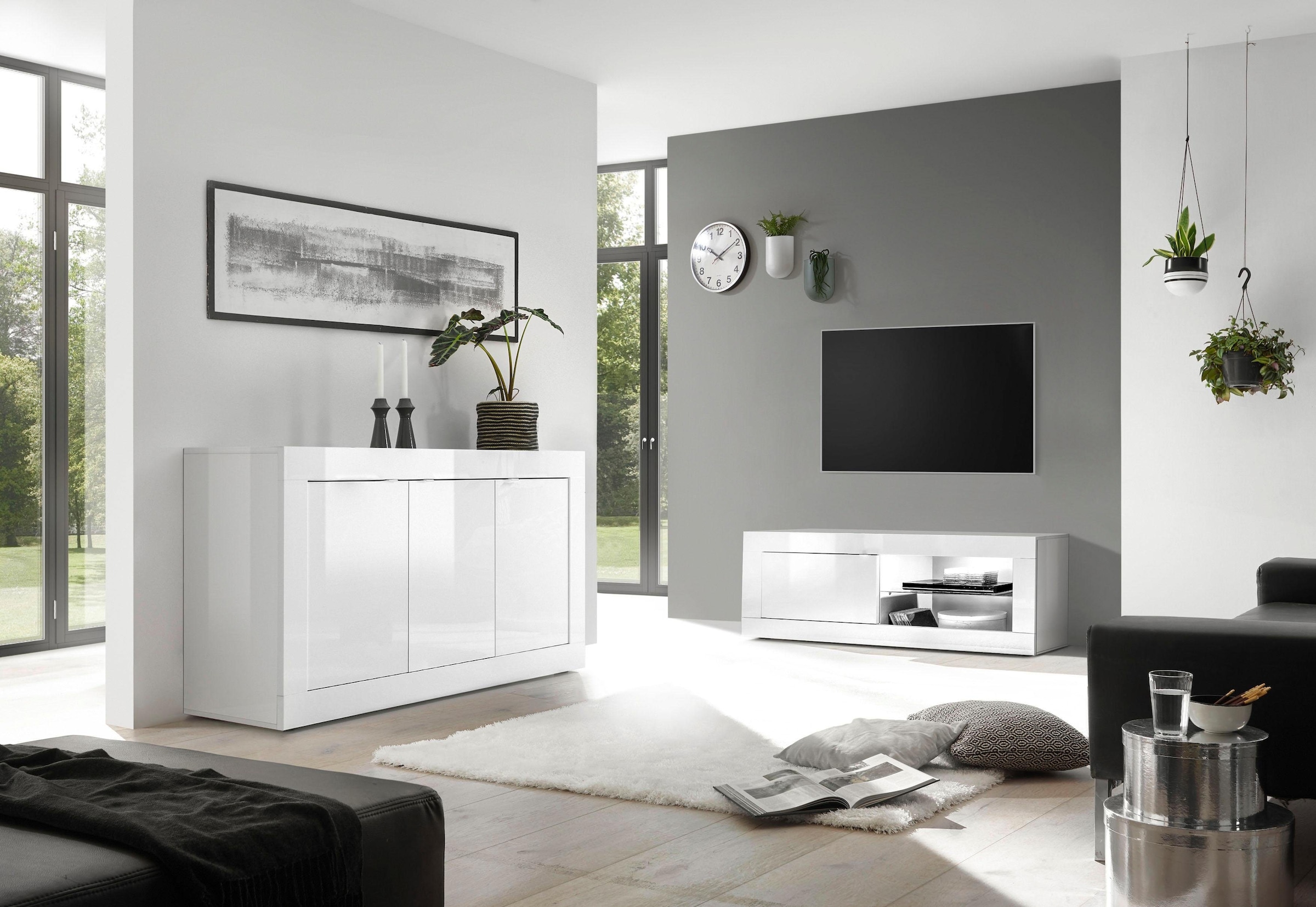 INOSIGN Sideboard »Basic Breite 160 cm, Kommode 3 Türen, Anrichte,«, Metallgriff, moderne Rahmenoptik, viel Stauraum, Farbauswahl