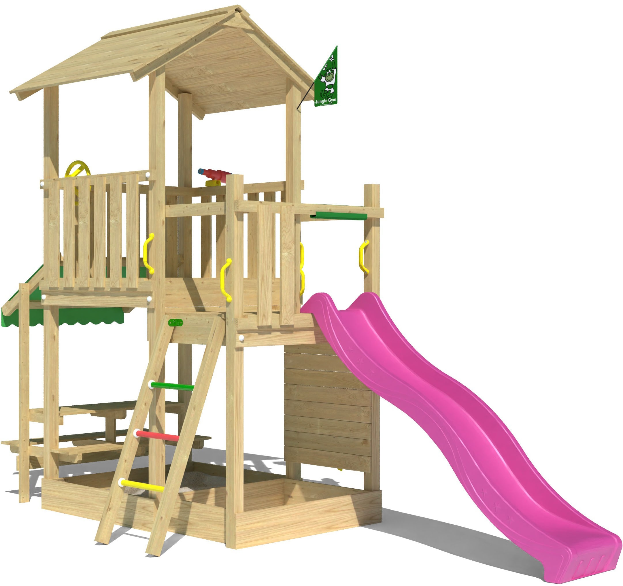 Jungle Gym Spielturm »Keep«, (Set), Spielanlage mit Mini Market und Rutsche mit Wasseranschluss
