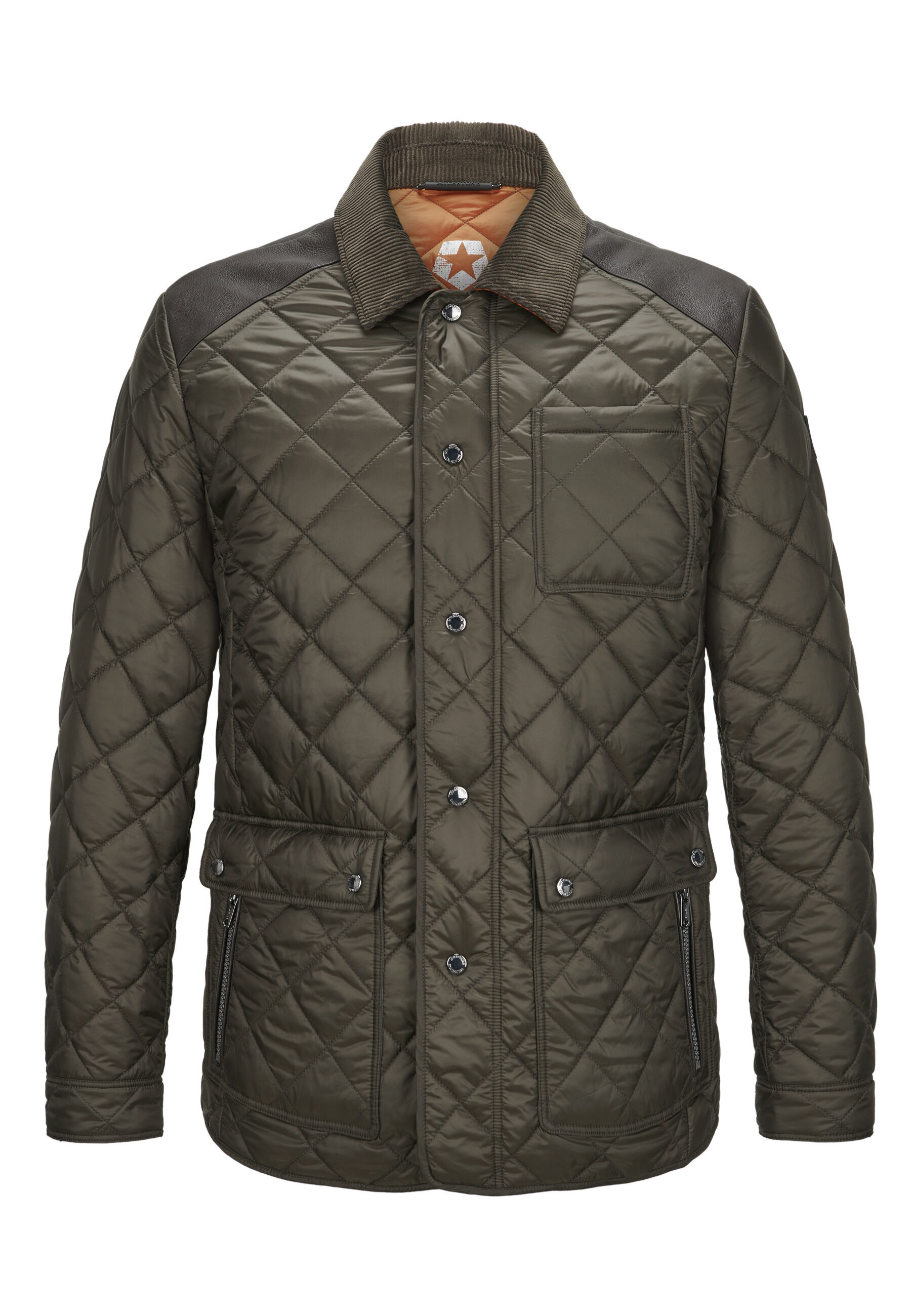 Milestone Steppjacke "MSSantos" ohne Kapuze Ledereinsätze an Schultern und Ellbogen