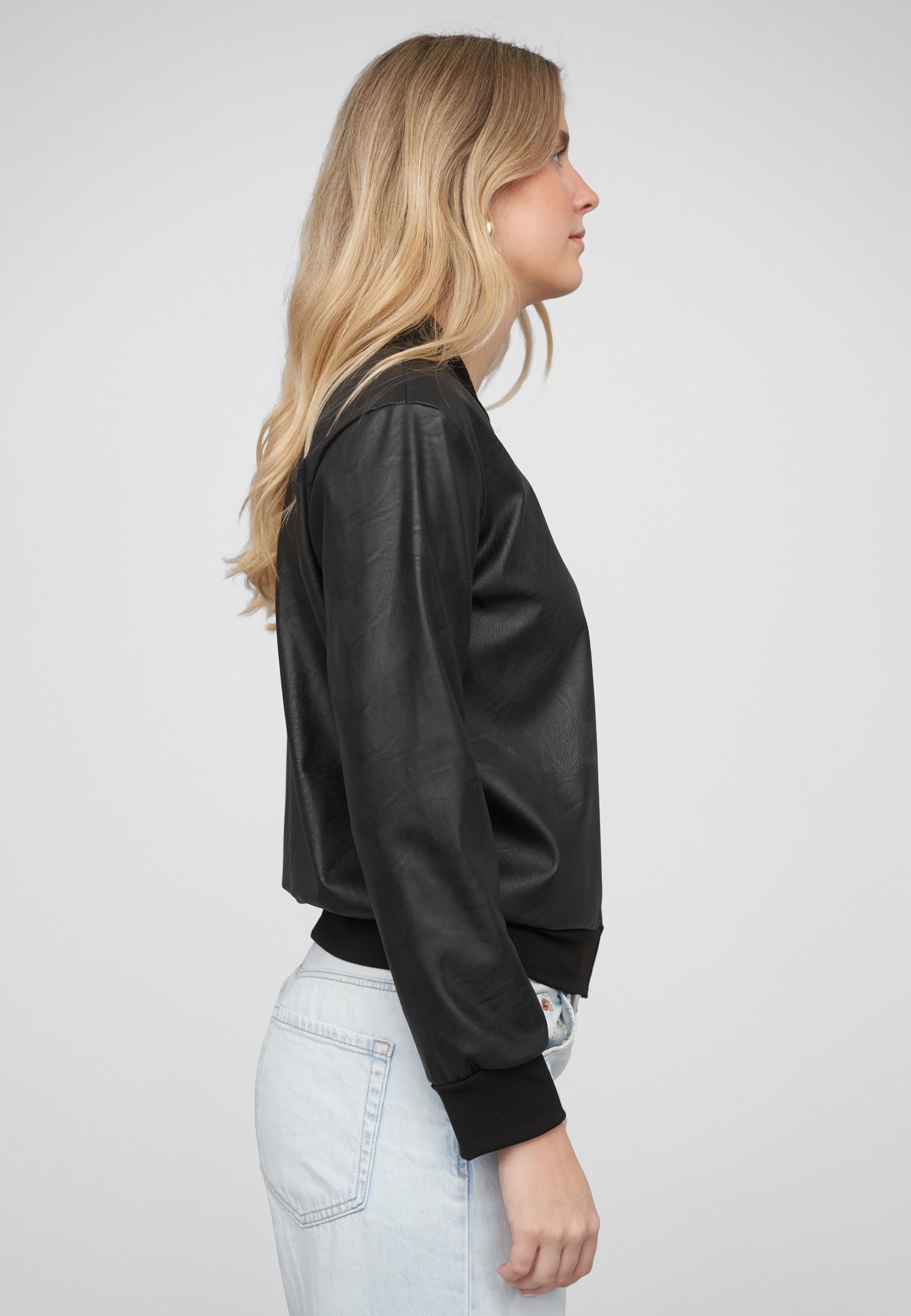 CLOUD 5IVE Bomberjacke »CLOUD 5IVE Blouson Bomberjacket Fauxleather« 1 Stk. tlg. ohne Kapuze