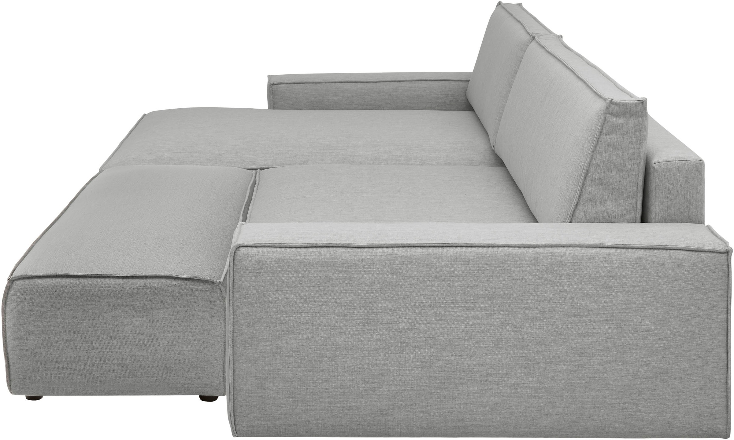 Home affaire Polsterecke »NEU: SHERWOOD XXL tief, L-Form mit Schlaffunktion, Big-Sofa mit Hocker«, (Set, 2 St.), stellbar zum Schlafsofa (Krokodilverbinder), Cord, Leinenoptik