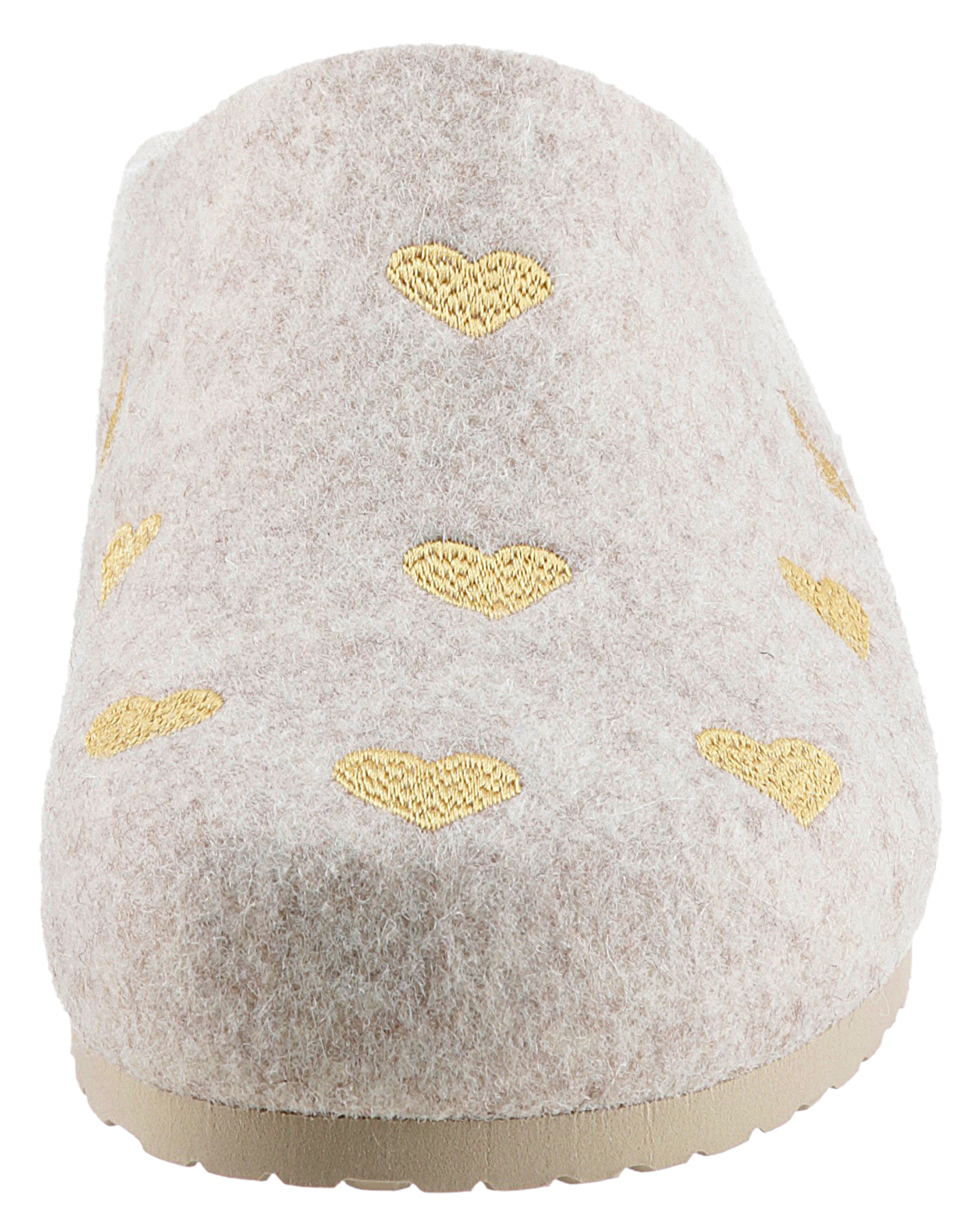 BIO Life Clog »Panal«, Hausschuh, Homeslipper mit Herzchen-Stickerei