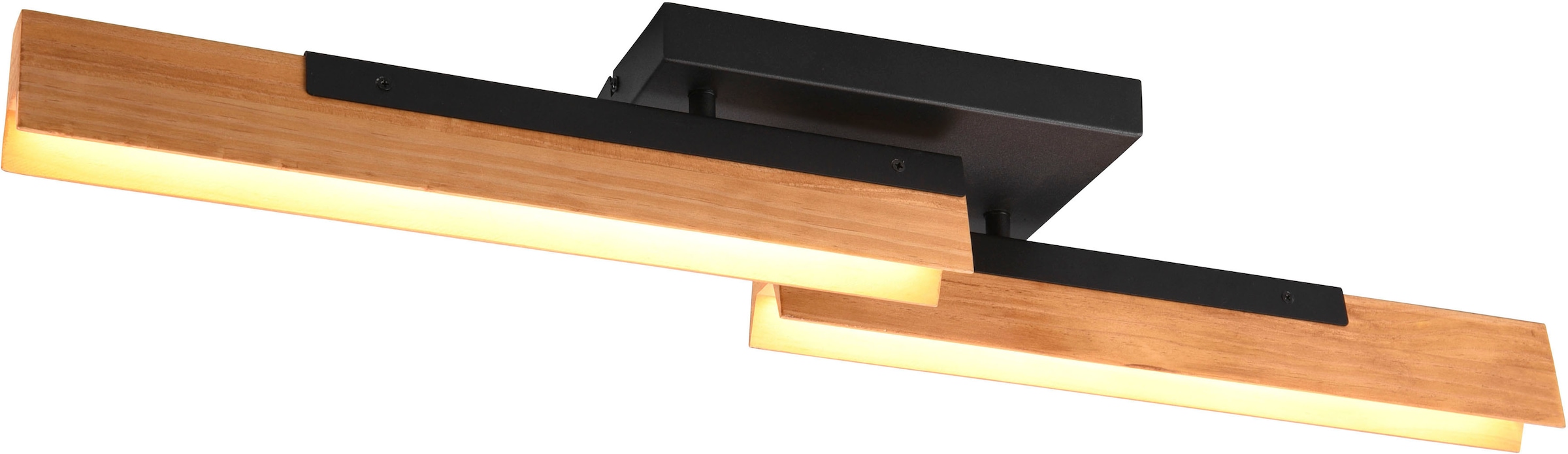 schwenkbar, LED Deckenleuchte Metall, + warmweiß BAUR Leuchten TRIO Deckenlampe flammig-flammig, | 3 Holz Dimmstufen, LED 2 aus »Kerala«,