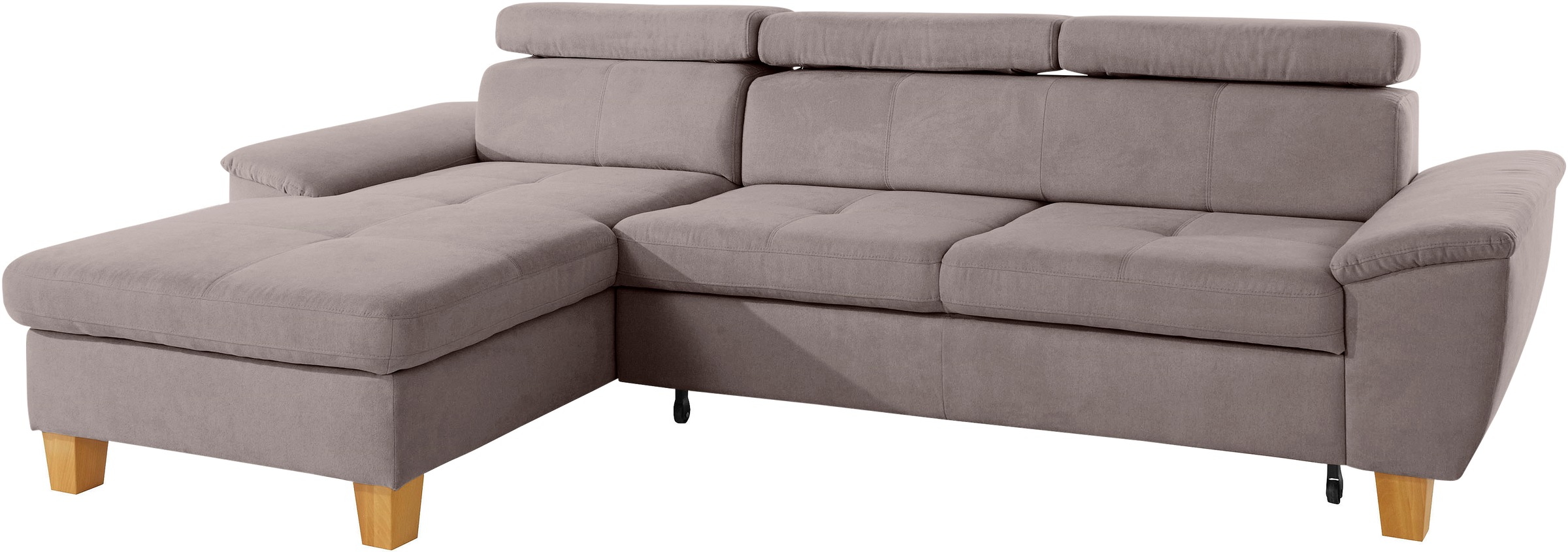 exxpo - sofa fashion Ecksofa »Enya, aufwendige Detailverarbeitung, hoher Sitzkomfort, bequem, L-Form«, inkl. Kopfteilverstellung, wahlweise mit Bettfunktion und Bettkasten