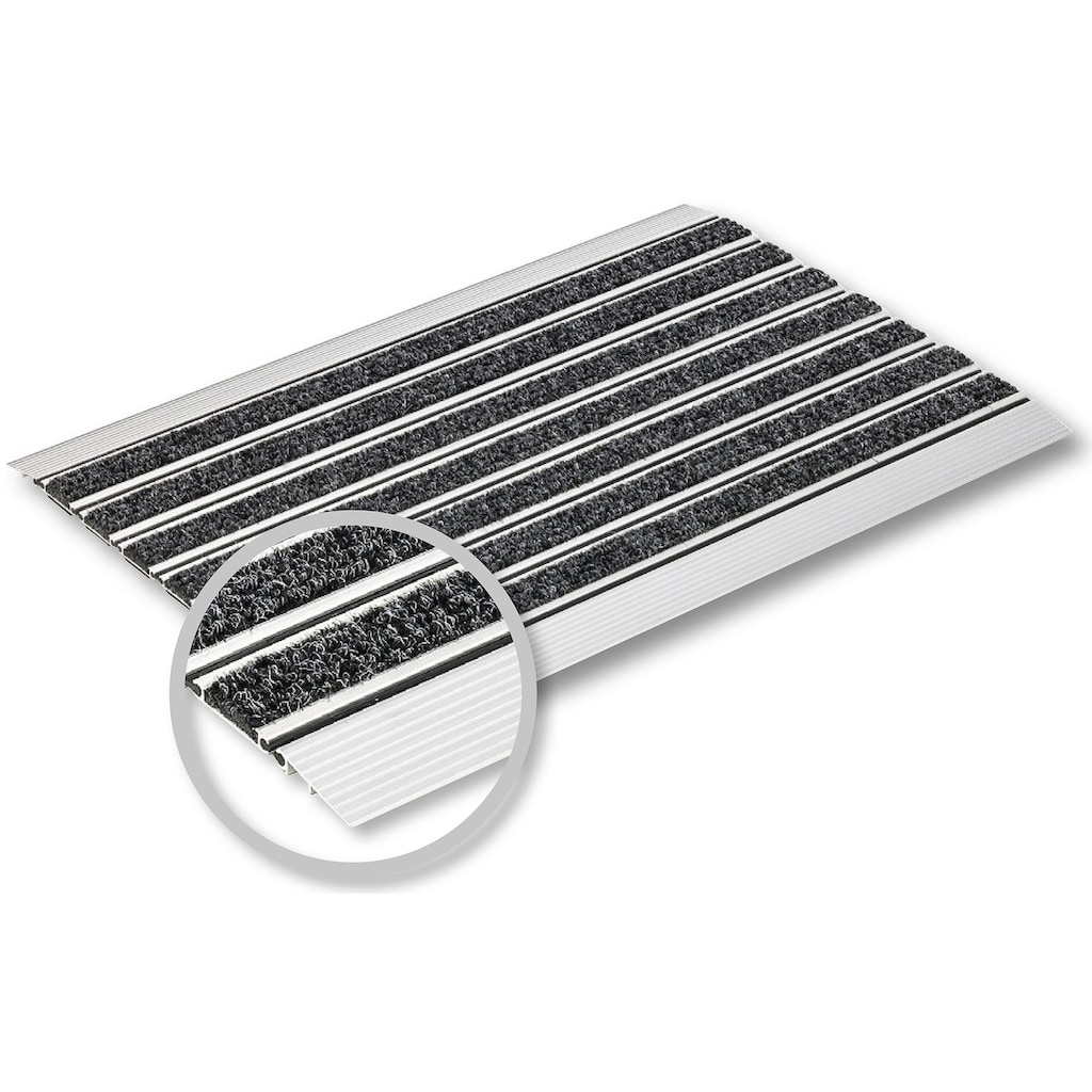 ASTRA Fußmatte »Rips«, rechteckig, Schmutzfangmatte, mit Aluminiumrahmen
