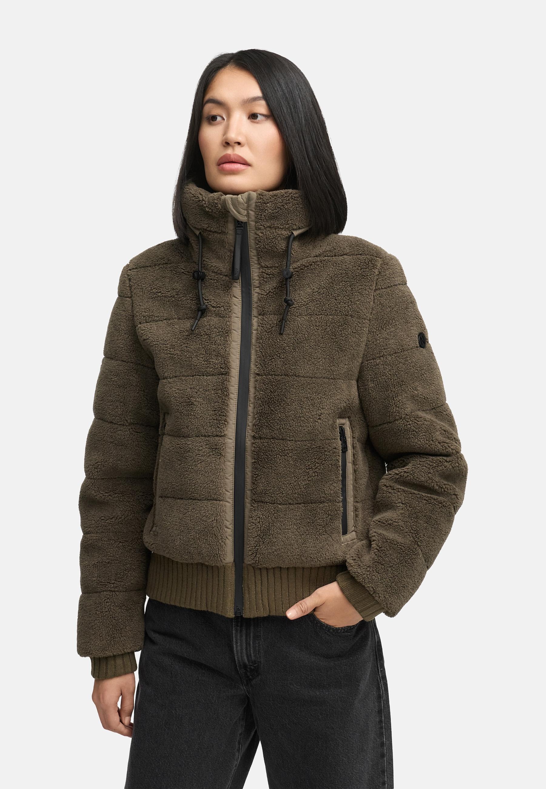 Navahoo Plüschjacke »Schneepuder 14«, warme Damen Teddyjacke für den Winter