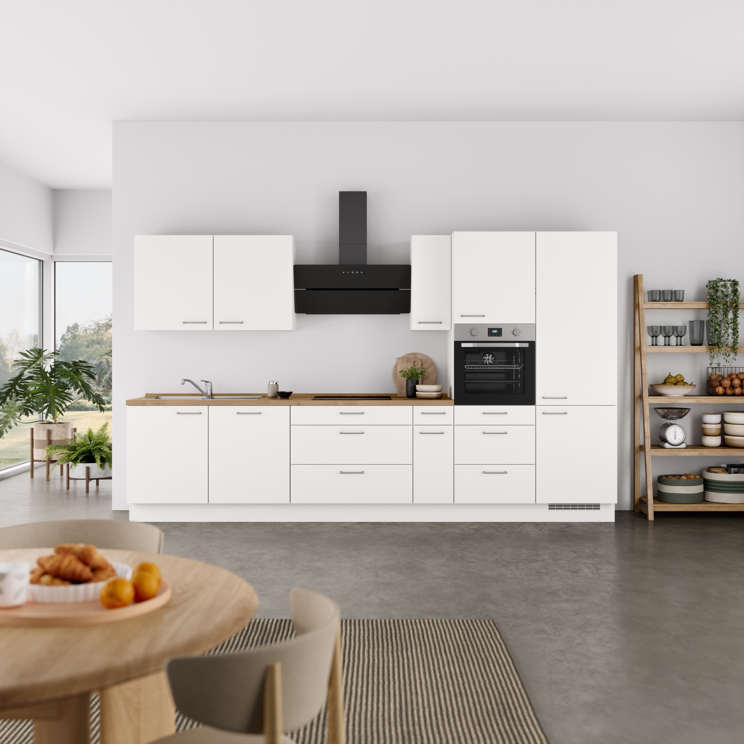 nobilia® Küchenzeile »"Laser II"«, vormontiert, Ausrichtung wählbar, Breite 360 cm, wahlw. mit E-Geräten
