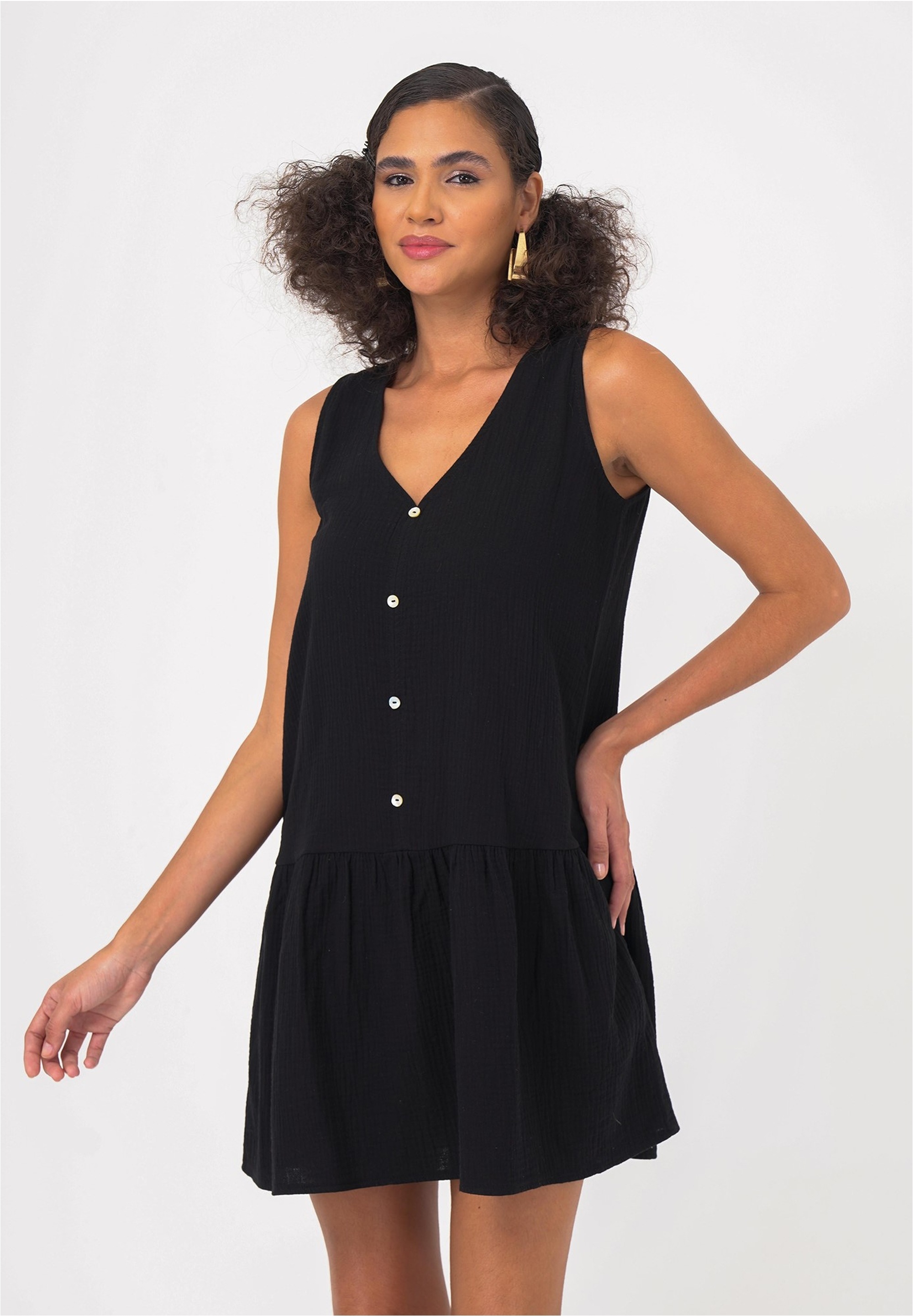 freshlions Jerseykleid "Penelope" 1 tlg. mit klassischem V-Ausschnitt günstig online kaufen