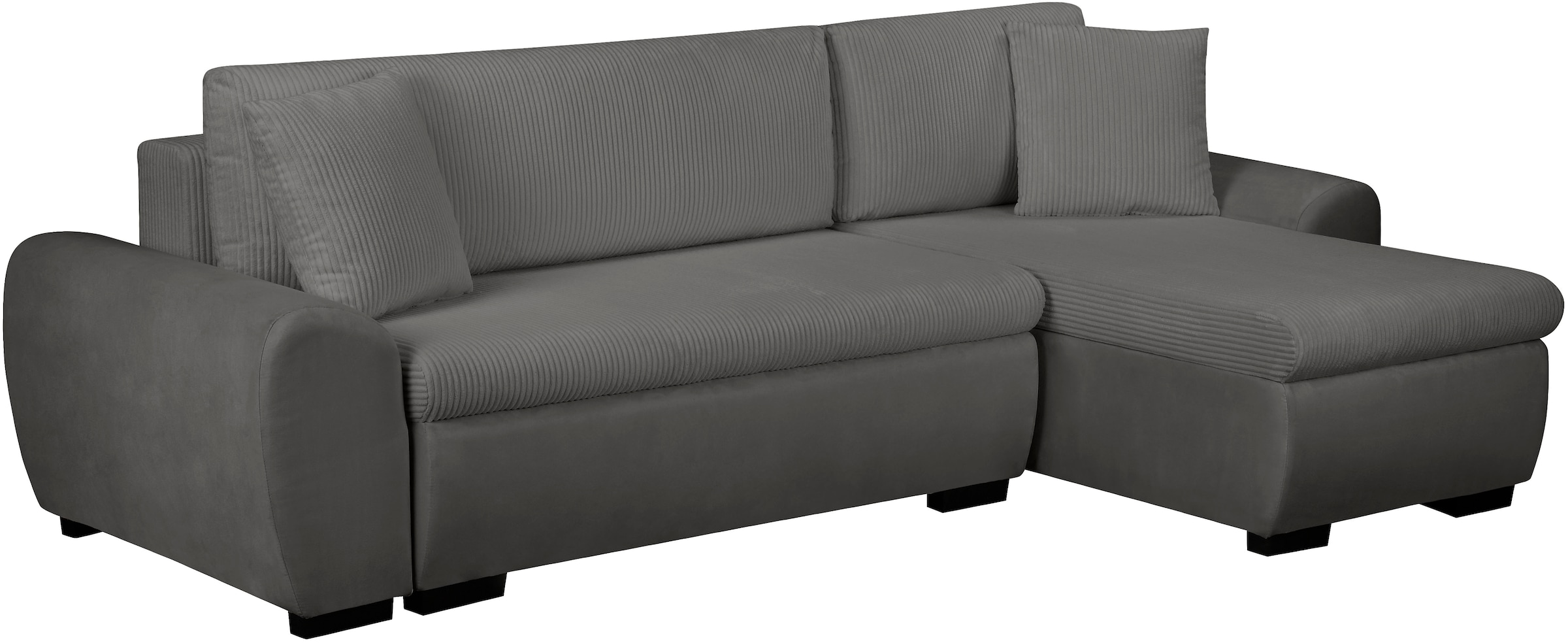 OTTO home Ecksofa »KIVELLA Cord-Struktur, L-Form, 240 cm« Schlaffunktion(128/191), Bettkasten, Cord-Struktur-Mix
