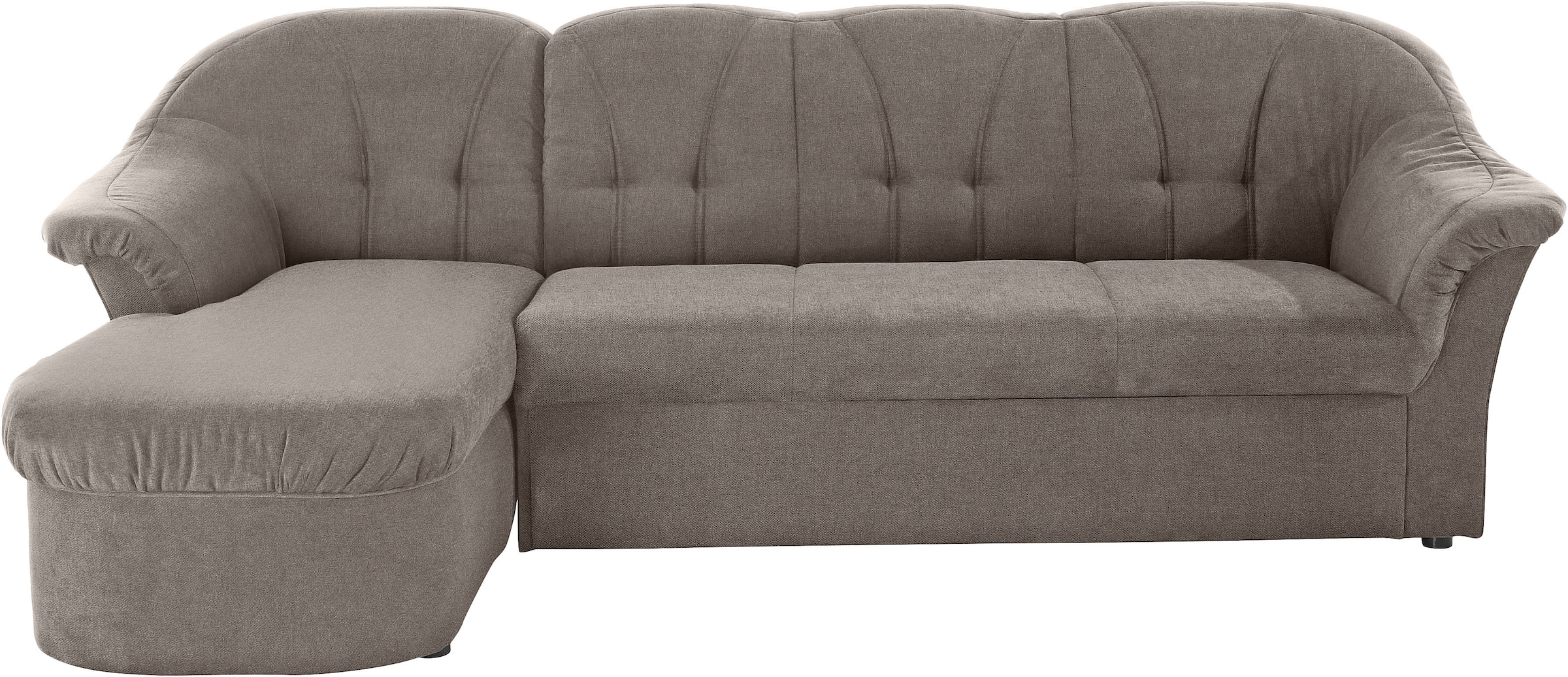 DOMO collection Ecksofa "Pegnitz, elegante Rückensteppung, komfortabel, Breite 238cm, L-Form" wahlweise mit Bettfunktion