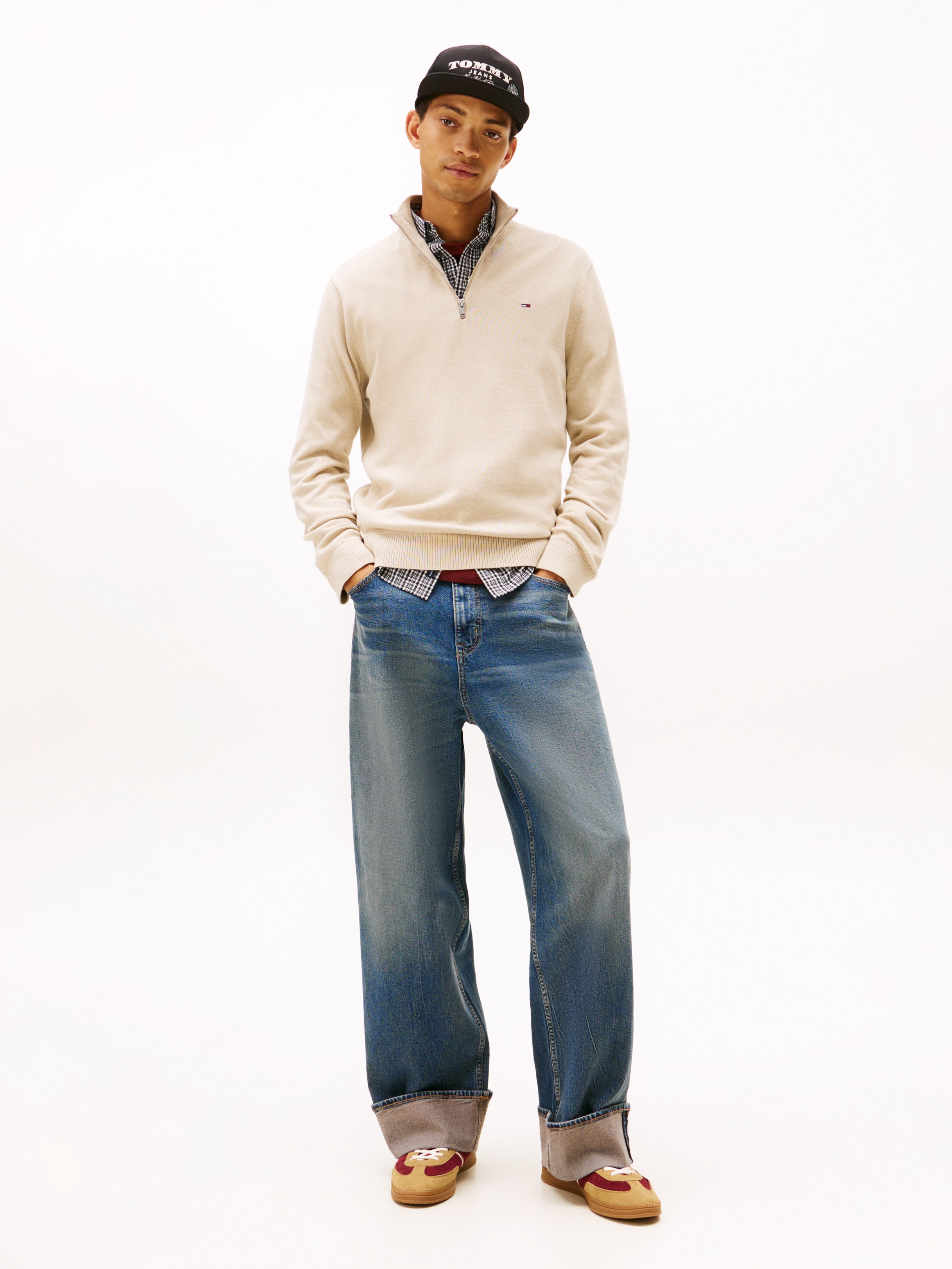 Thumbnail - Tommy Jeans Strickpullover "TJM SLM ESS LIGHT ¼ ZIP SWTR EXT" Mit Rundhalsausschnitt