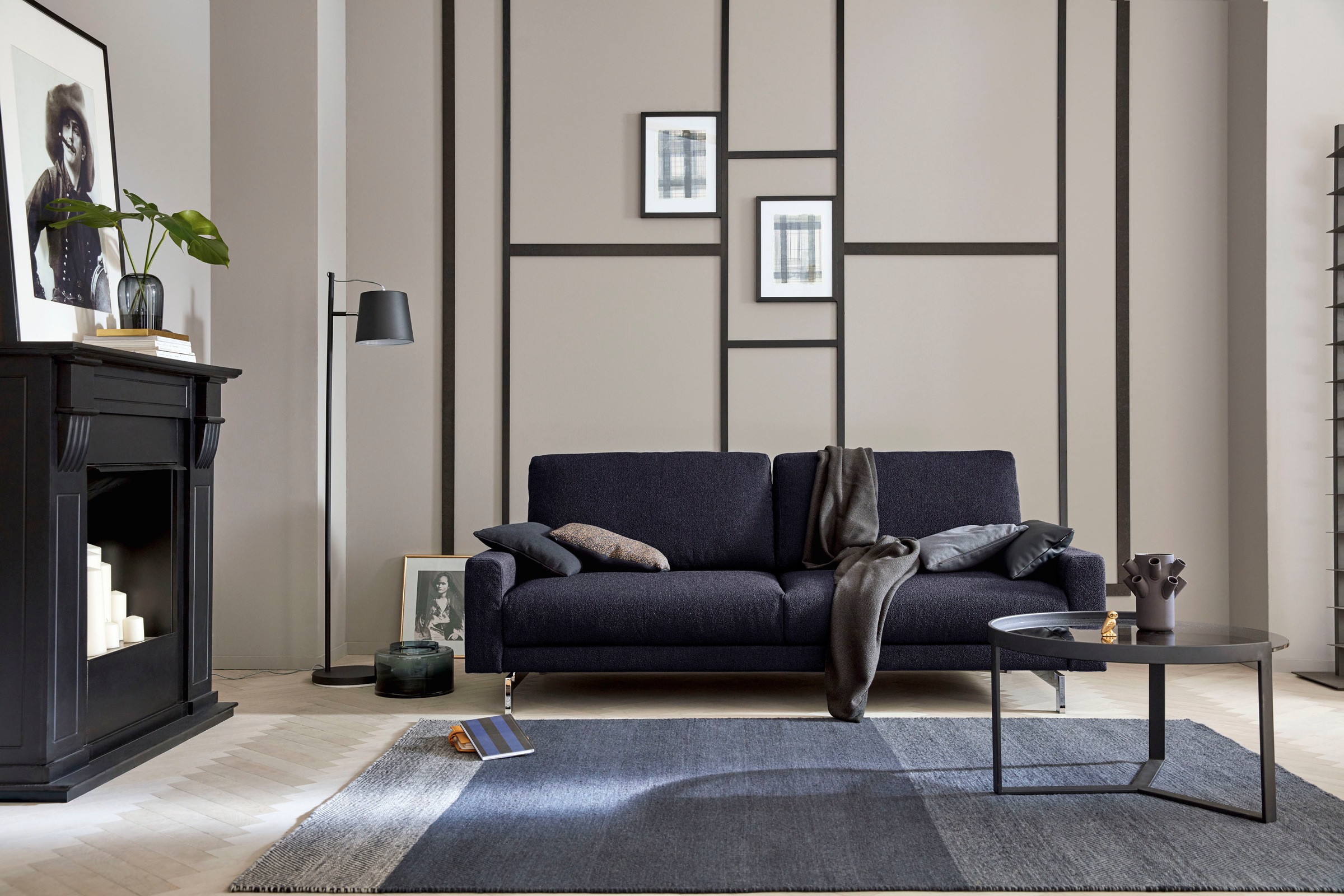 Creation BY ROLF BENZ 2-Sitzer "CR.450, Designsofa, Loungesofa, bequem und elegant" Armlehne niedrig, Fuß chromfarben glänzend, Breite 164 cm