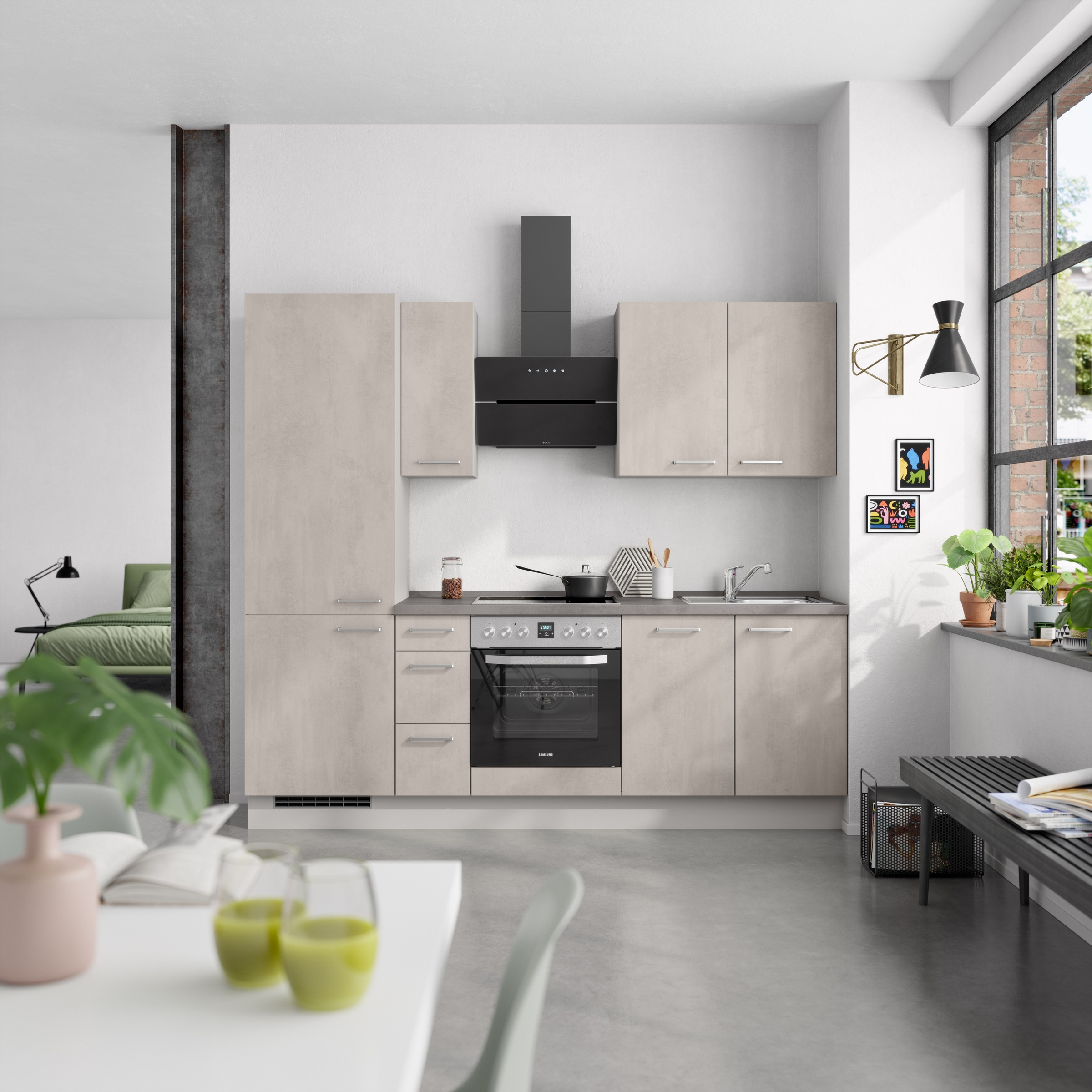 nobilia® Küchenzeile »"Riva II"«, vormontiert, Ausrichtung wählbar, Breite 240 cm, wahlw. mit E-Geräten