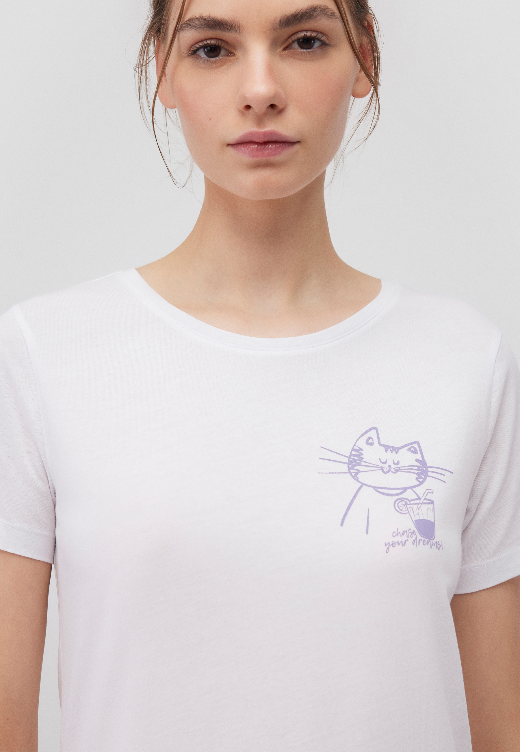 Mavi T-Shirt »CAT DRINK TEE«, Katzen T-Shirt