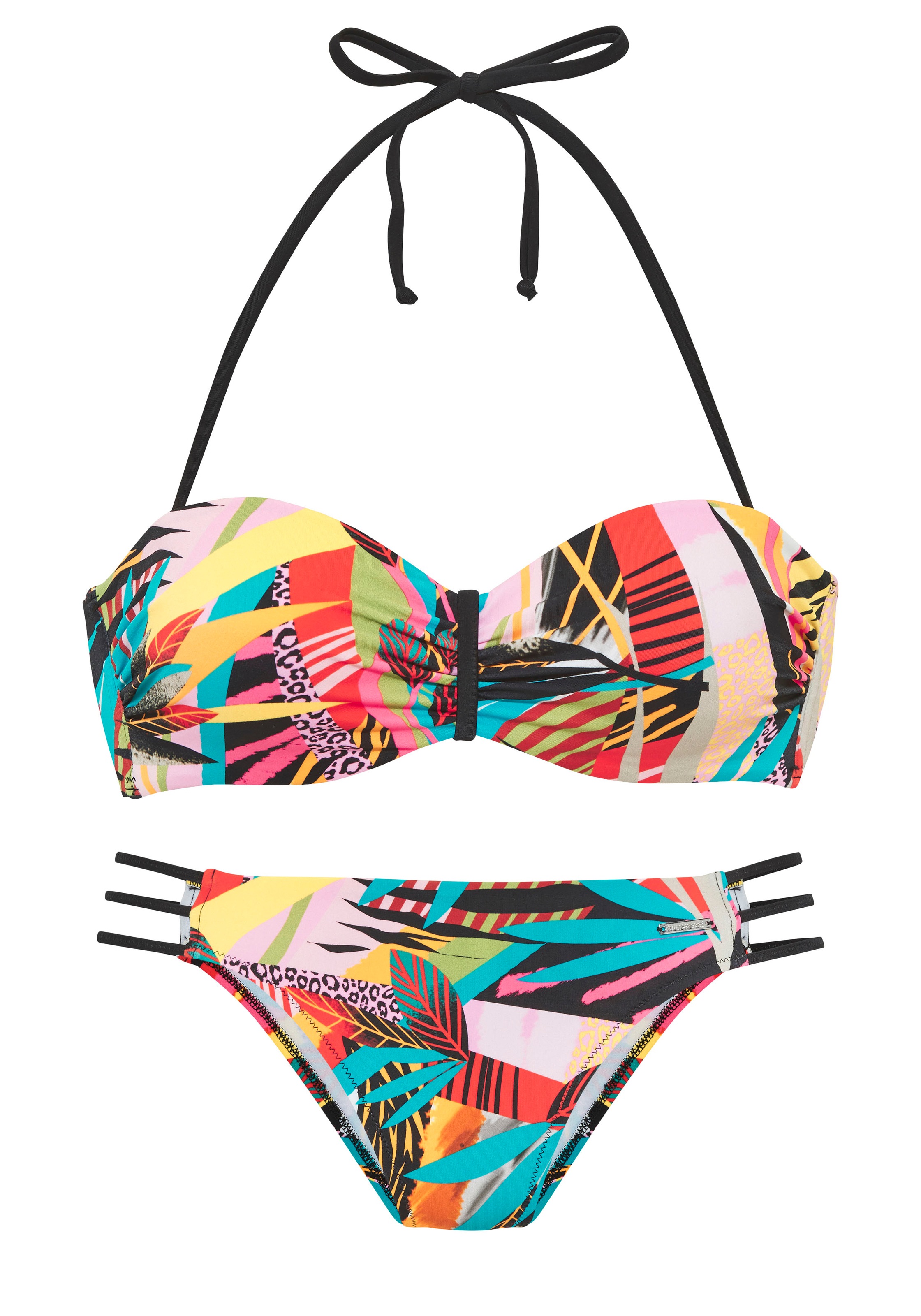 Bruno Banani Bügel-Bandeau-Bikini "Onyx", (Set), mit Perlen-Accessoires günstig online kaufen