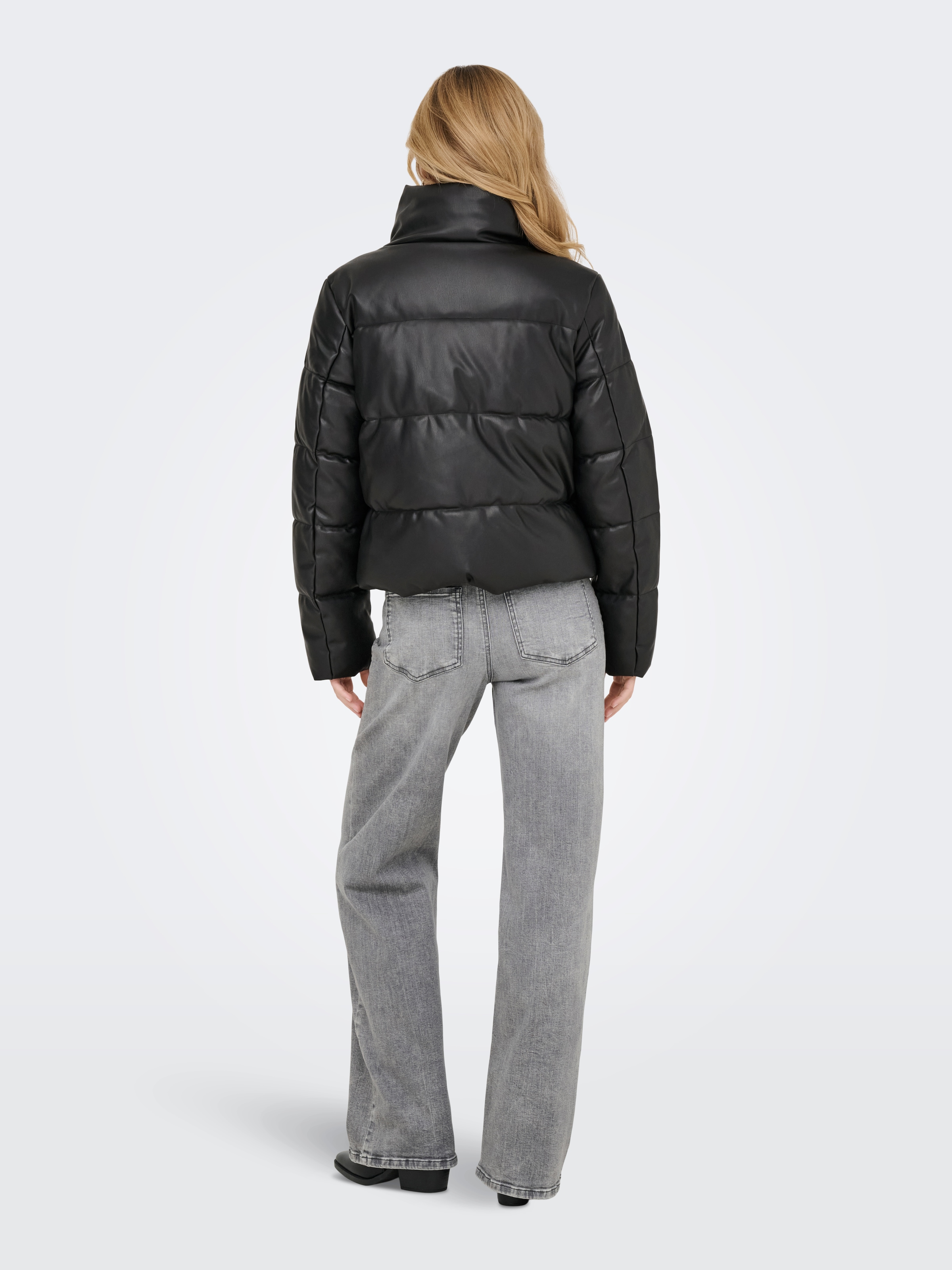 ONLY Steppjacke »ONLELSIE FAUX LEATHER PUFFER JKT CC OTW«, ohne Kapuze