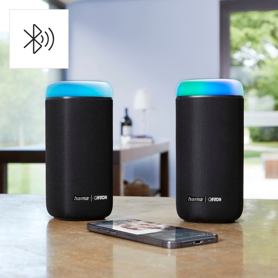 BAUR 5 (wasserfest | IPX4, Pro Bluetooth-Lautsprecher Licht-Modi, Glow 30W)« »Bluetooth®-Lautsprecher Hama