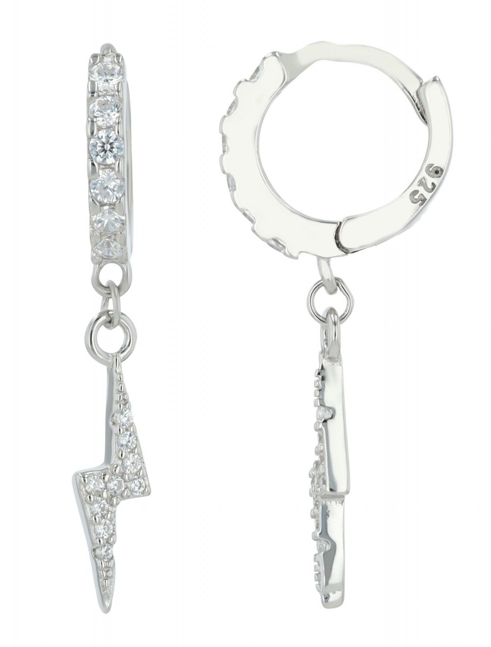 Adelia´s Paar Ohrhänger »Damen Ohrhänger aus 925 Sterling Silber und Zirkonia Ø 8 mm«