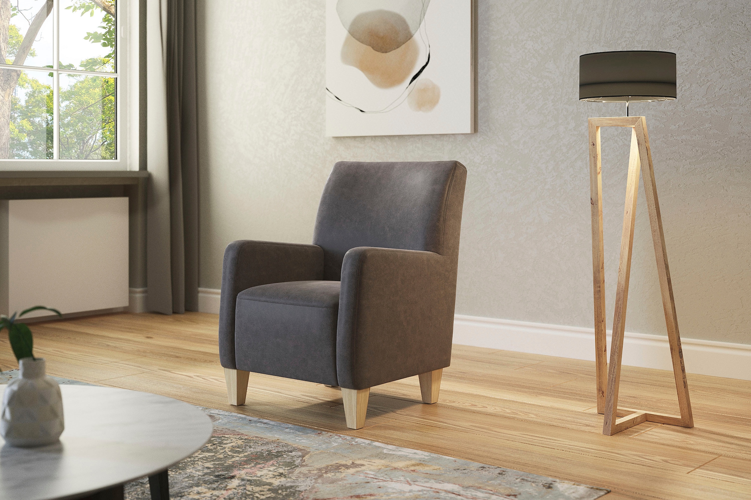 Home affaire Sessel "Viva", mit Federkern, mit Buchefüßen günstig online kaufen