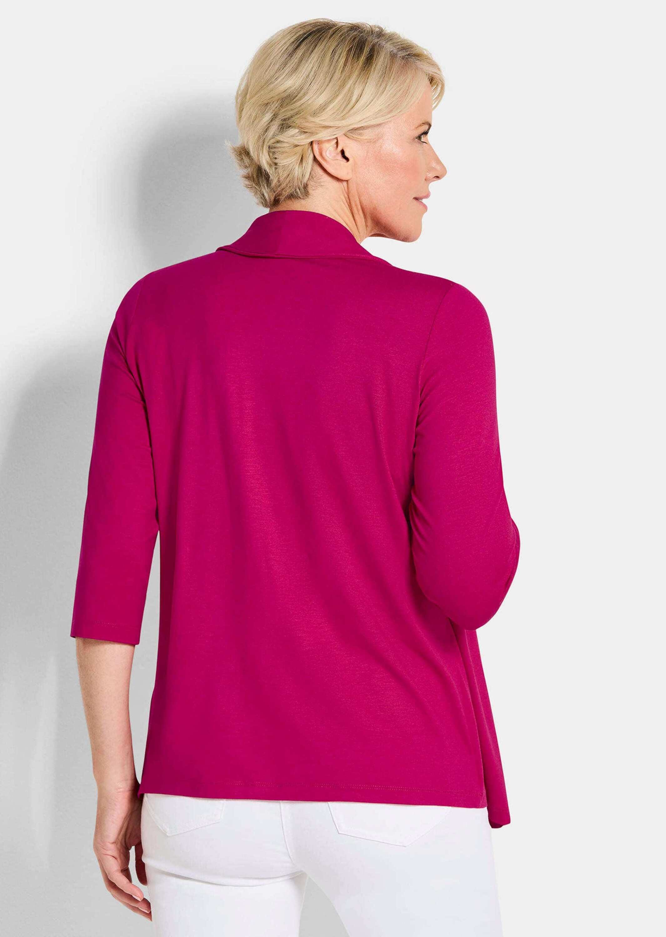 GOLDNER Langarmshirt »Viskoseshirt in Twinset-Optik« Ton in Ton Hotfixe am Druck