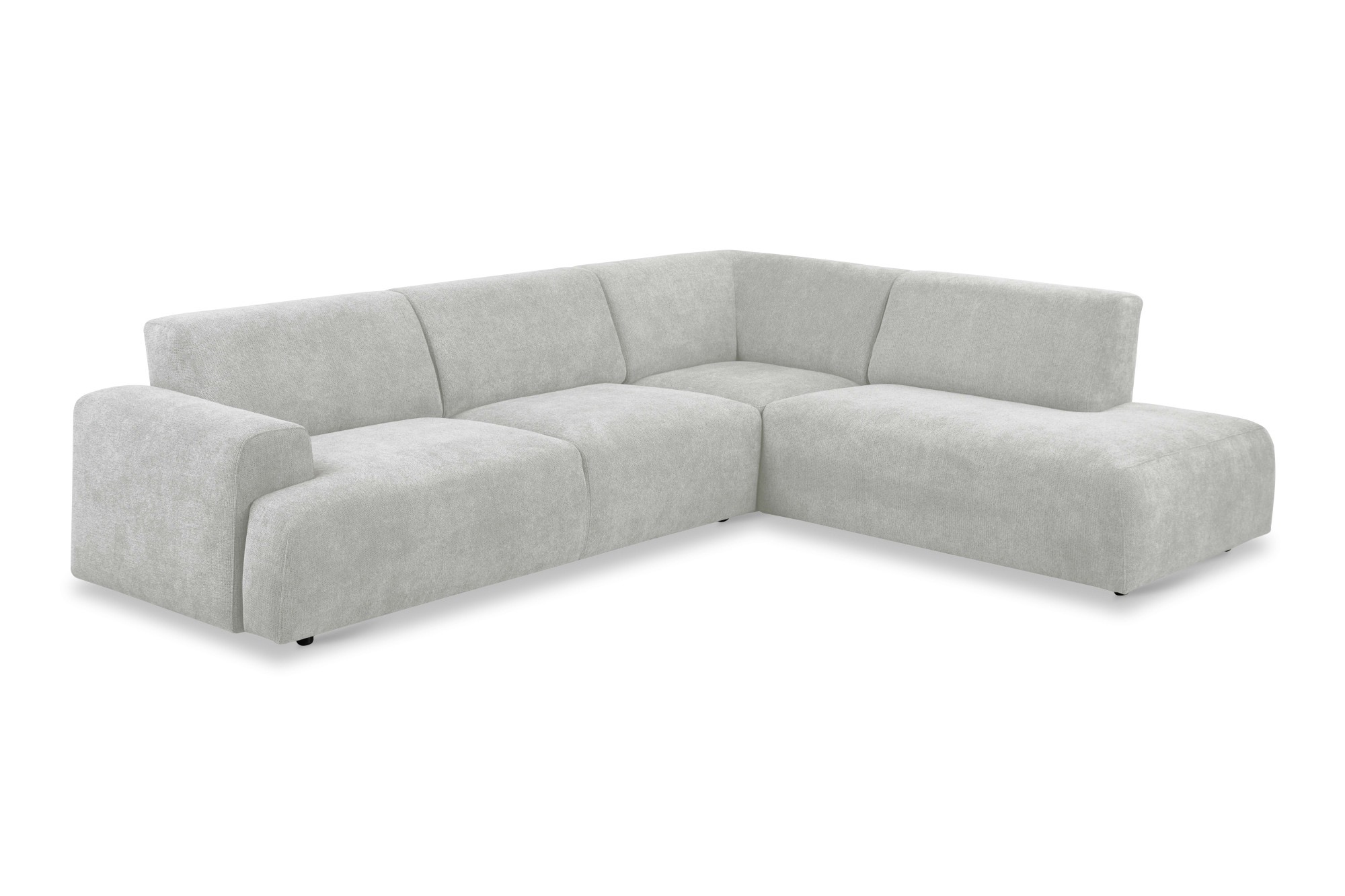 andas Ecksofa »Linkka, Breite 282 cm«, L-Form, in einem weichen Chenille-Stoff, mit Wellenunterfederung