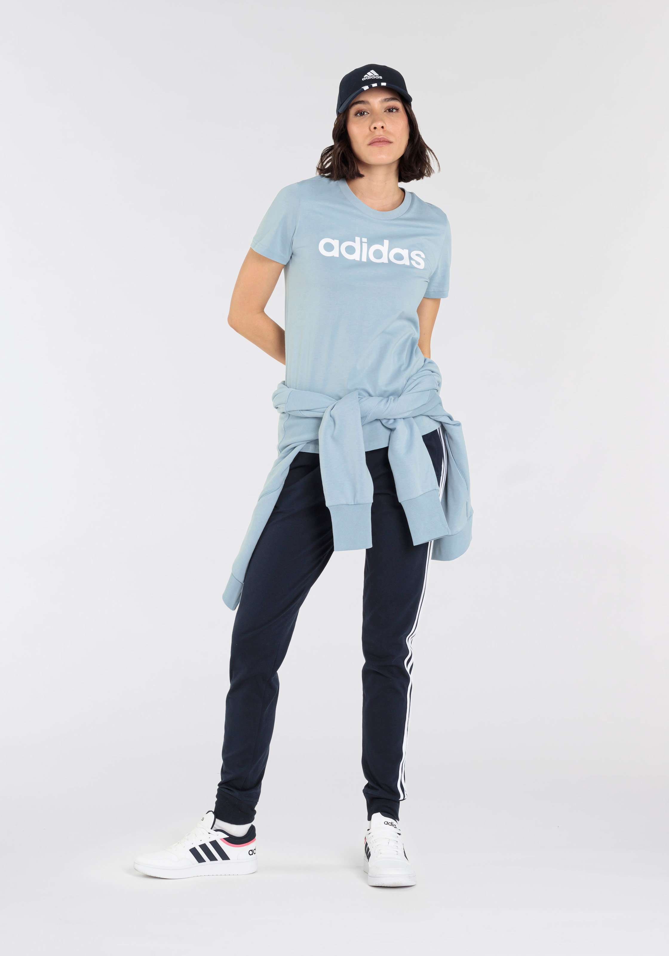adidas Sportswear Sporthose »ESSENTIALS SINGLE JERSEY 3STREIFEN HOSE«, (1 tlg.)