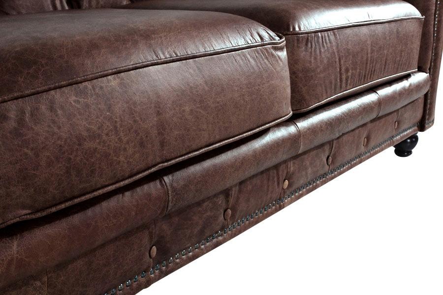 Max Winzer® Chesterfield-Sofa »Old England«, 2-Sitzer Ledersofa mit Knopfheftung & Ziernägeln, Breite 192 cm