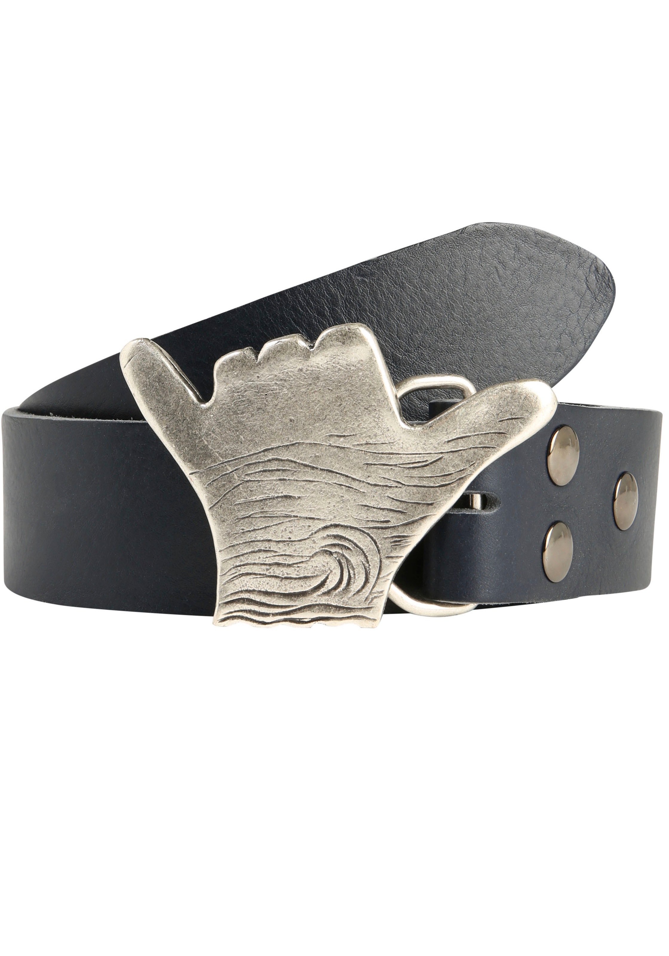 Thumbnail - Rettungsring Gürtel Ledergürtel mit austauschbarer Schließe "Hang Loose Silber"