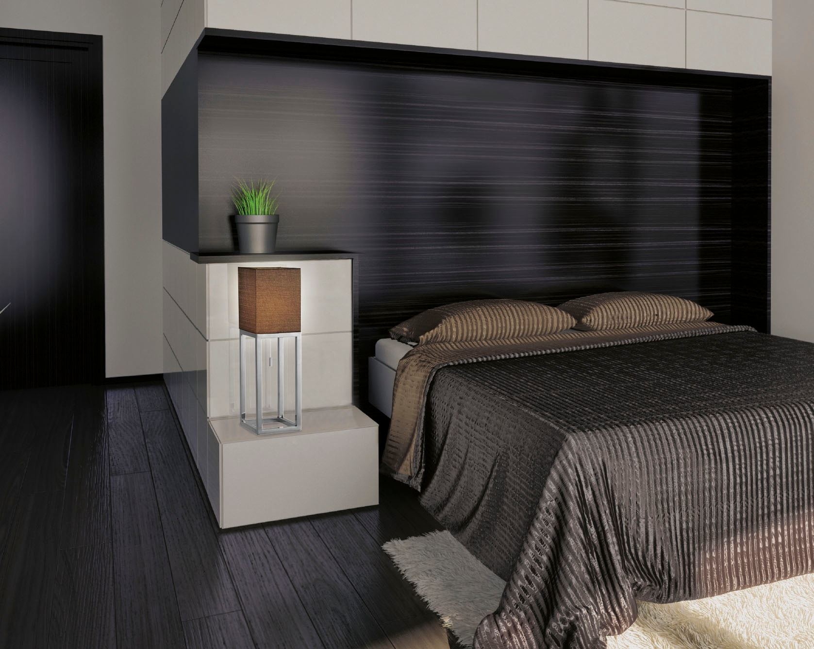 näve Tischleuchte »Alfa« E27 1 Stk. Tischlampe H: 65cm, 1xE27, exkl. Leuchtmittel, dunkelgrau/chrom, IP20