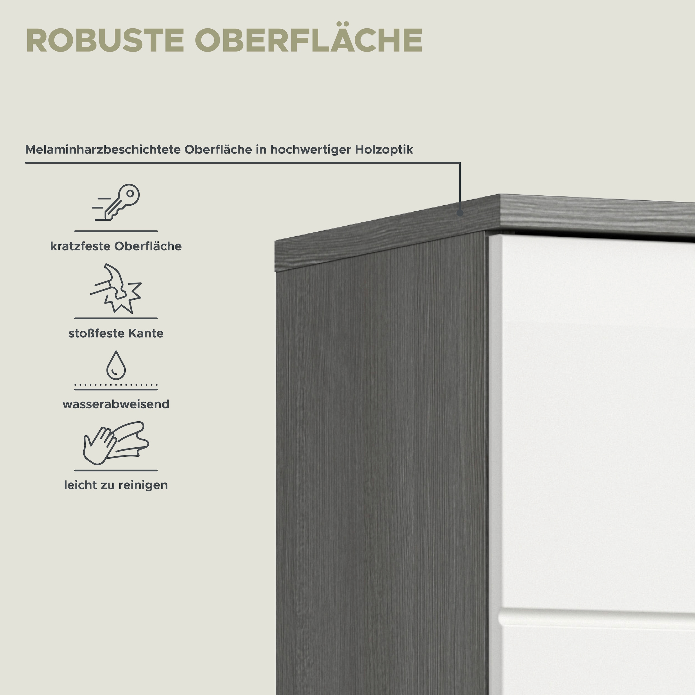 welltime Hochschrank »LUCCA, Breite 70cm, 4 Türen, 1 Schubkasten, 7 Fächer« Badschrank, Badmöbel, Badezimmer, Universalschrank, Mehrzweckschrank