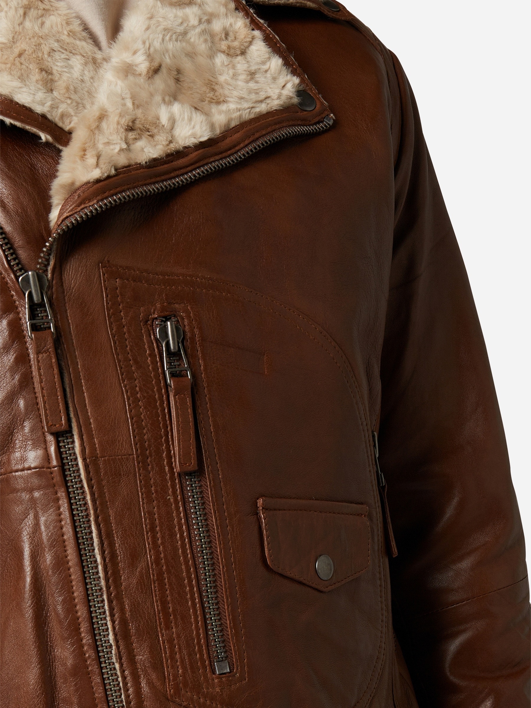 RICANO Bikerjacke »Lederjacke Harlem« Handgefertigt aus echtem Leder