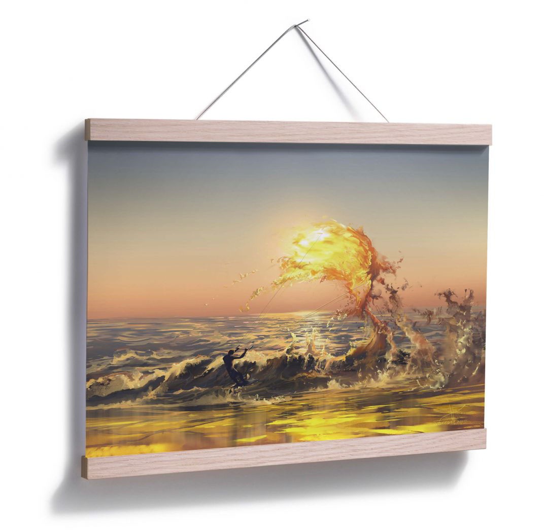 Wall-Art Poster »Sonnenuntergang Wellen Surfer«, Sonnenuntergang, (1 St.),  Poster, Wandbild, Bild, Wandposter kaufen | BAUR