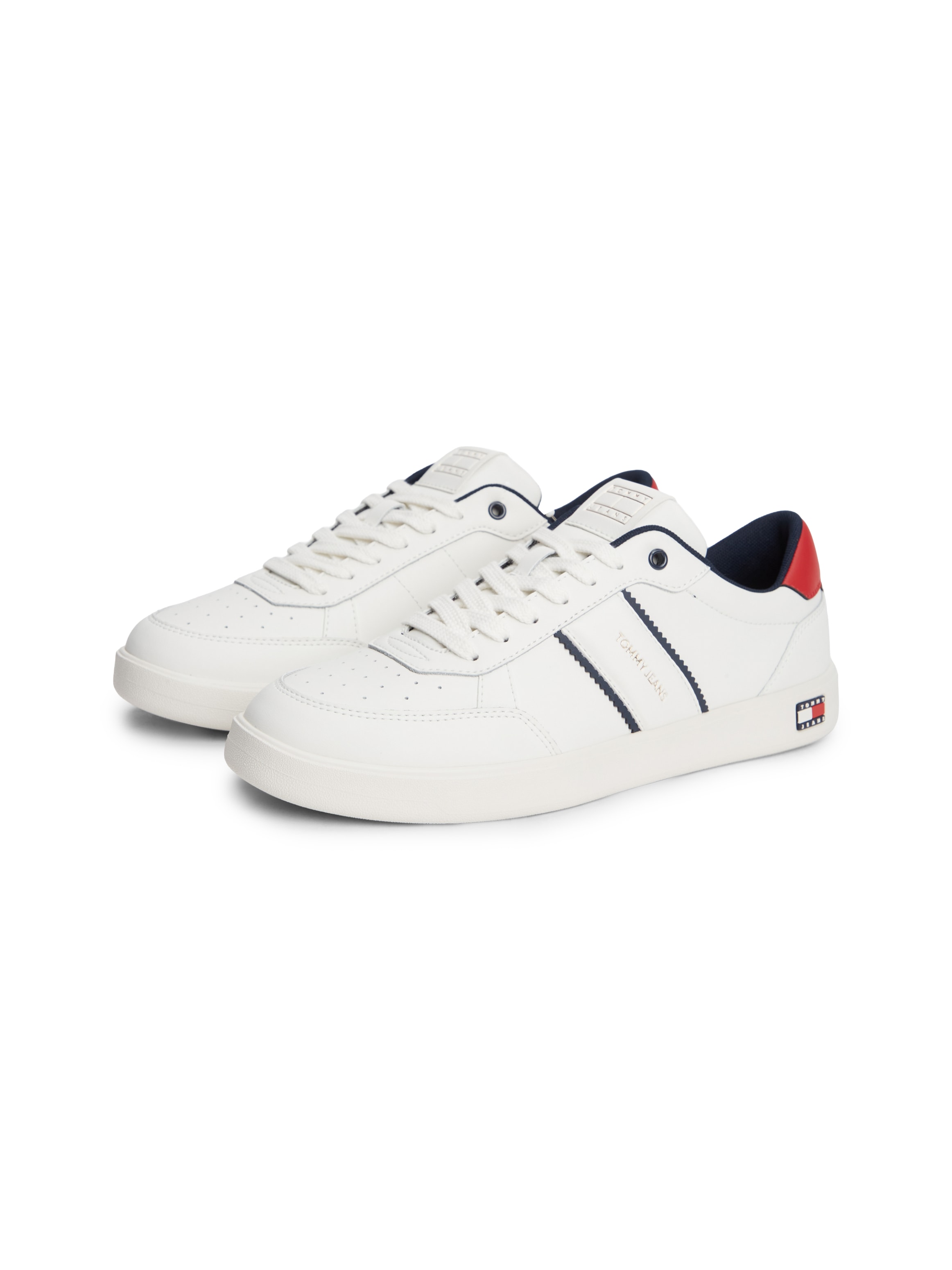 Tommy Jeans Sneaker »LIGHTWEIGHT FLAG LEATHER COURT«  Freizeitschuh, Halbschuh, Schnürer mit Logoflagge im Plateau