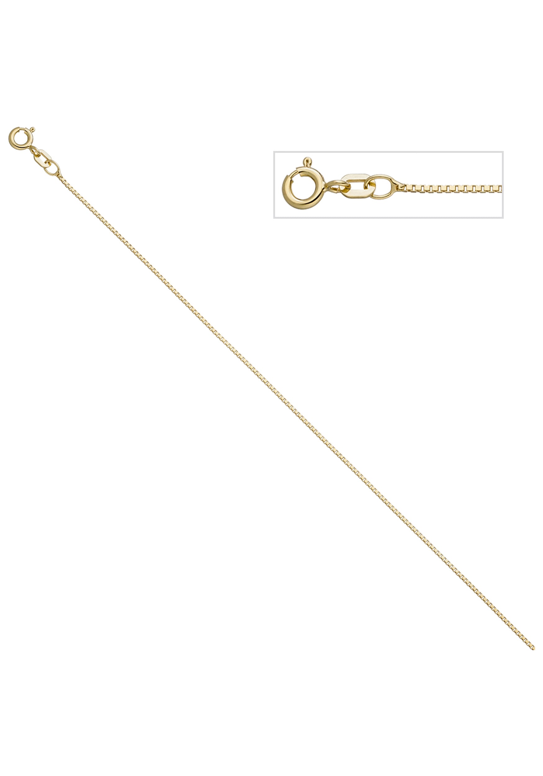 JOBO Kette ohne Anhänger, Venezianerkette 925 Silber vergoldet 42 cm 0,9 mm