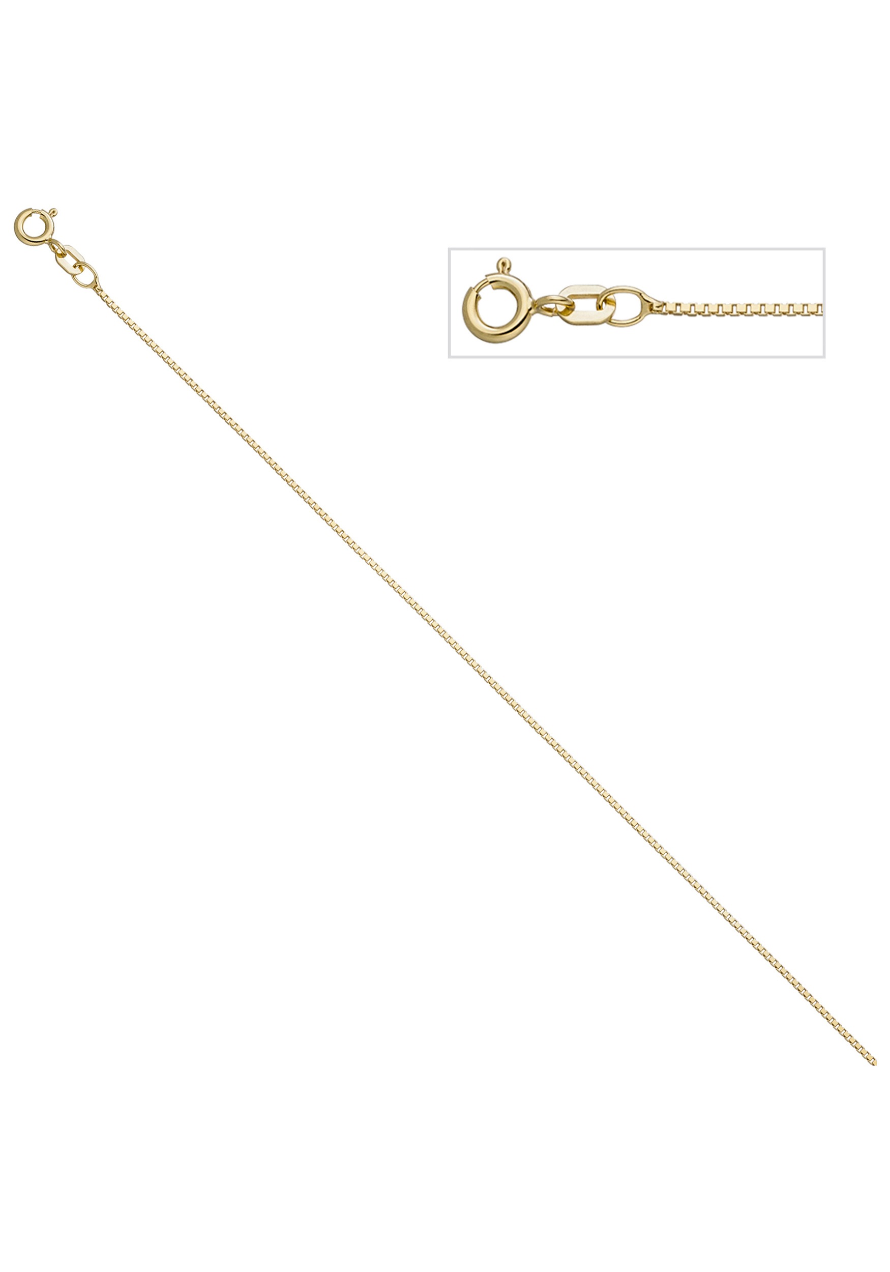 Kette ohne Anhänger JOBO, gold (goldfarben), Halsketten, Damen, Silber 925 (Sterlingsilber), L: 42, Venezianerkette 925 Silber vergoldet 42 cm 0,9 mm 2