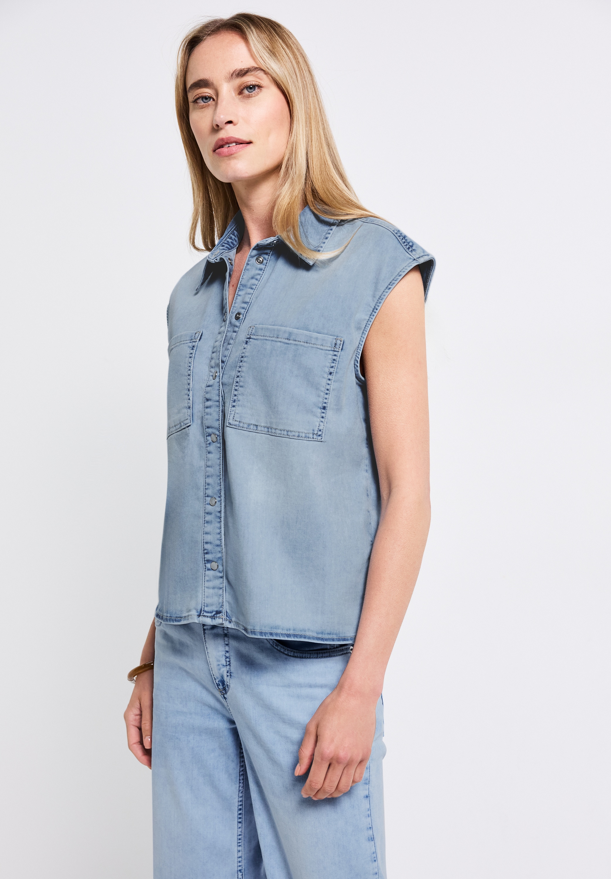 STREET ONE Jeansbluse 2in1 Optik