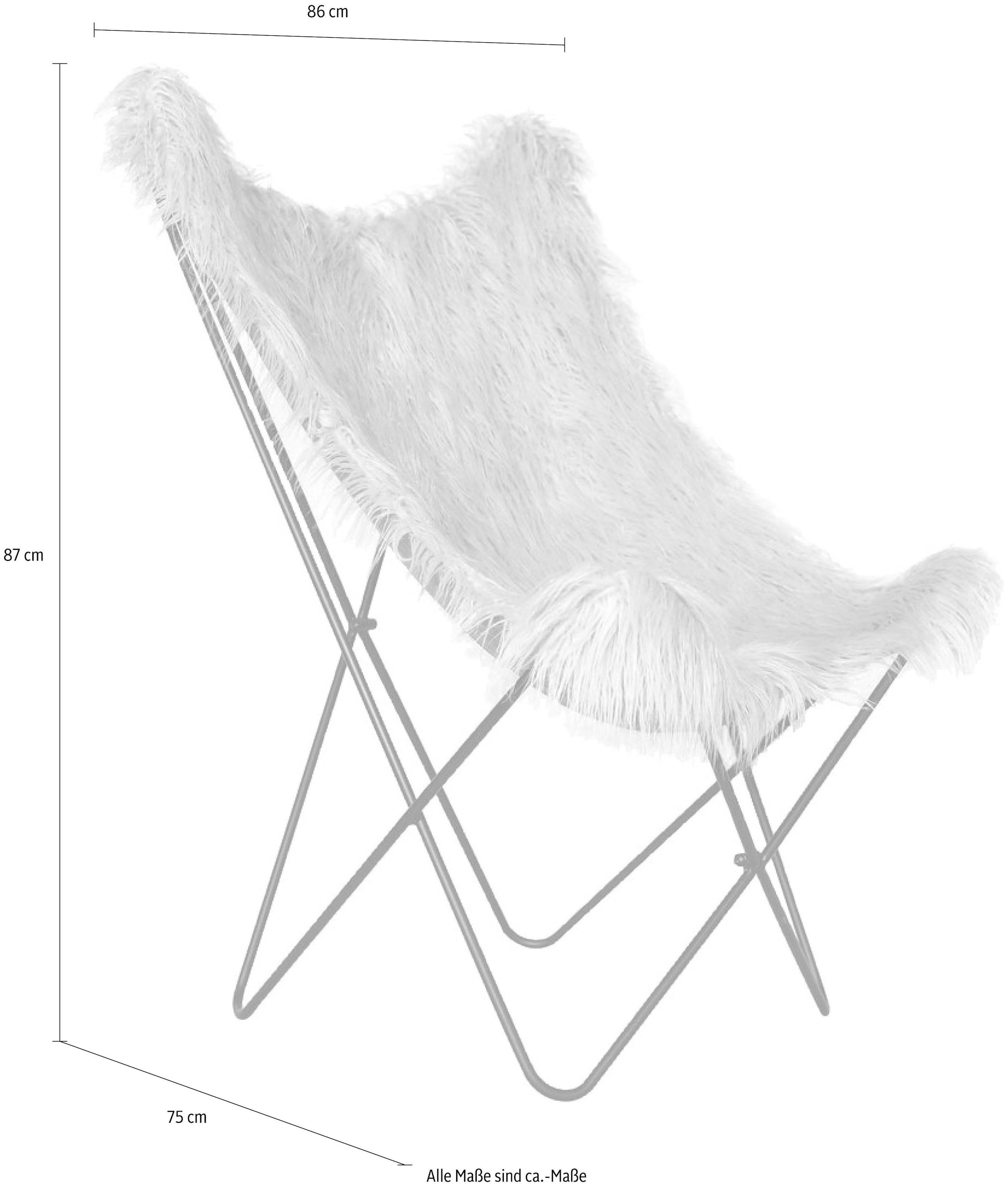 Kayoom Stuhl »Schmetterling-Stuhl Lynn 110, weicher Bezug aus Kunstfell« () 1 Stk.weicher Bezug aus Kunstfell, teilweise handgefertigt