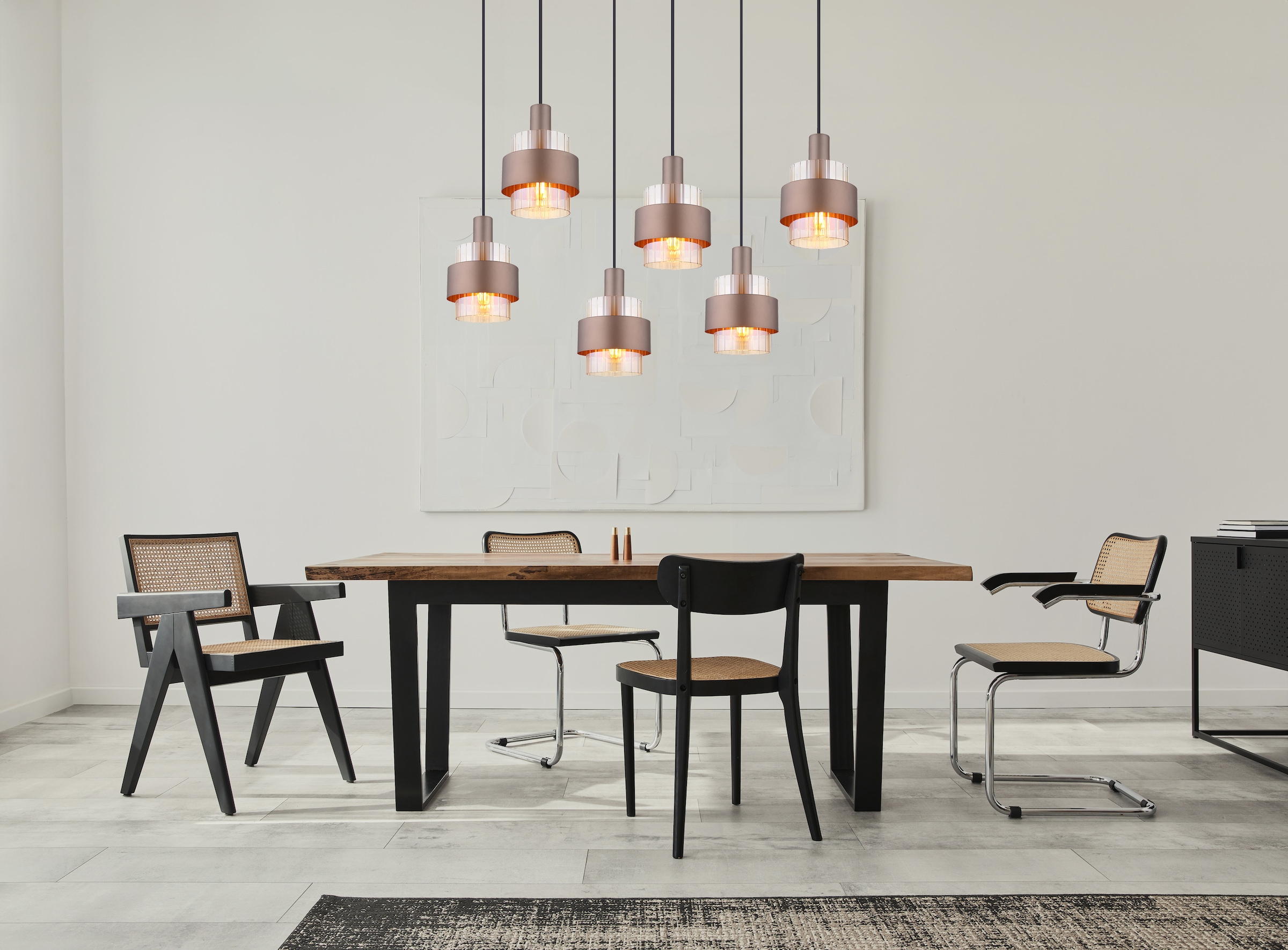 GLOBO LIGHTING Hängeleuchte »MILLEY«, Leuchtmittel E27 | ohne Leuchtmittel, Hängelampe/Pendelleuchte/Esszimmer/Wohnzimmer/Esstisch