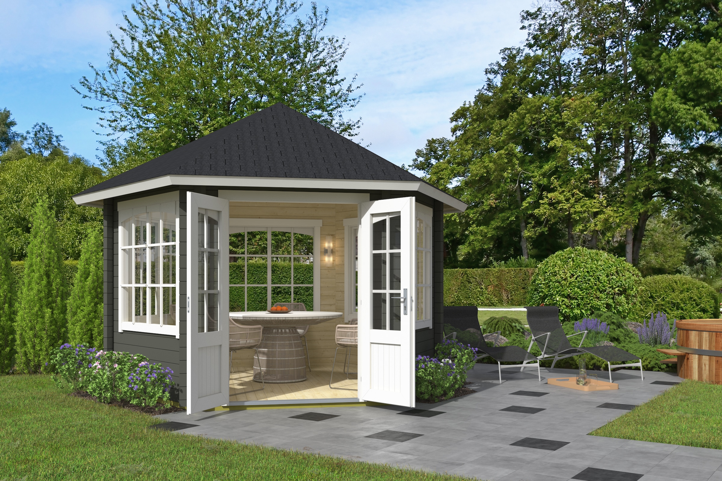 Nordic Holz Gartenhaus "Pavillon ILMENAU" günstig online kaufen