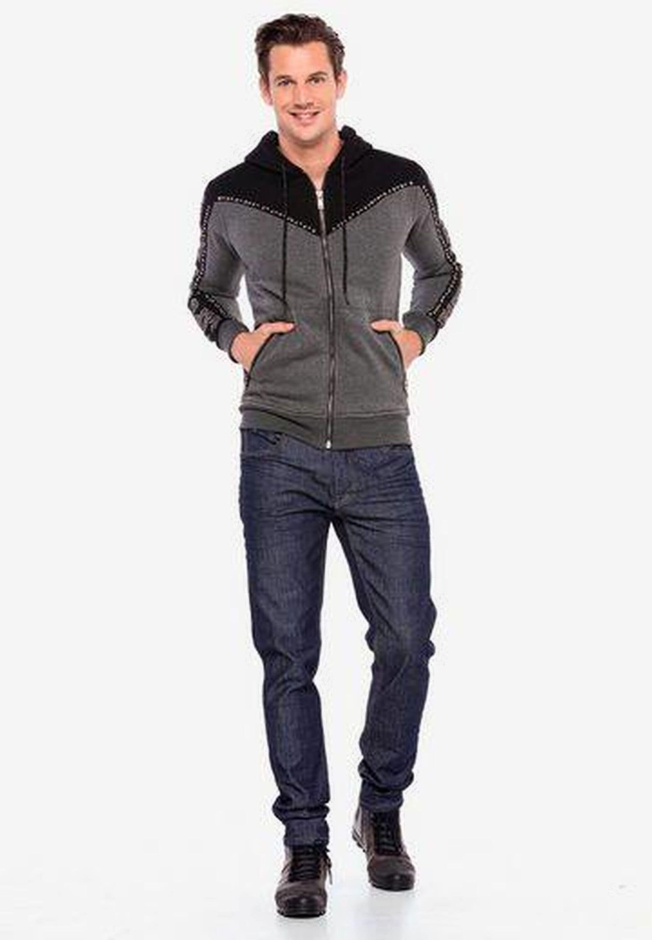 Cipo & Baxx Sweatjacke »Sweatjacke«, mit praktischen Kapuze, CL381