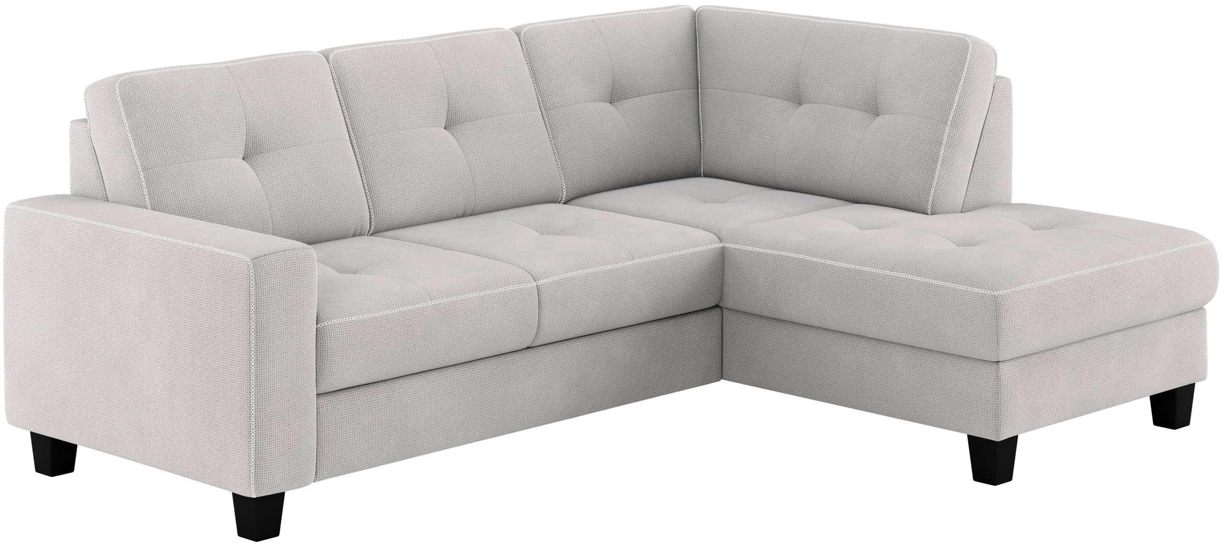 Places of Style Ecksofa »Varese«, Kreuznaht in beige
