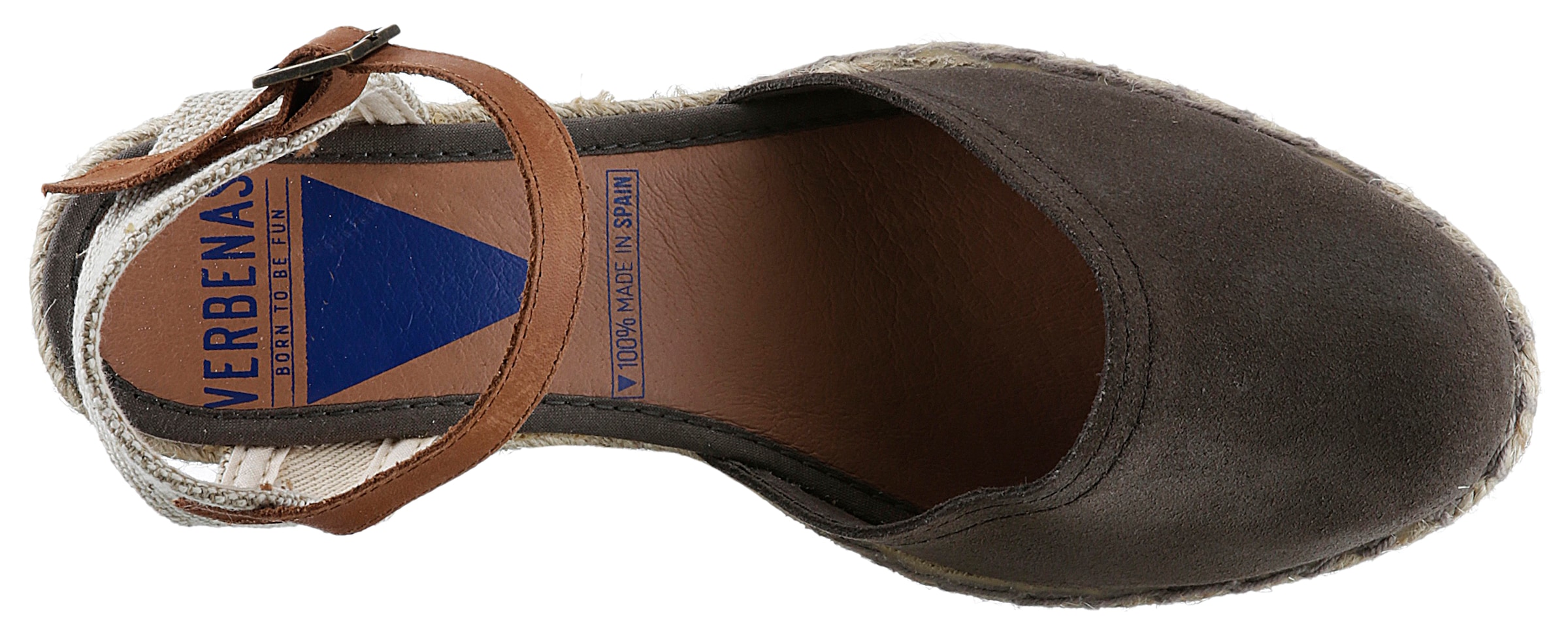 VERBENAS Sandalette, Sommerschuh, Sandale, mit Bast bezogenem Keilabsatz