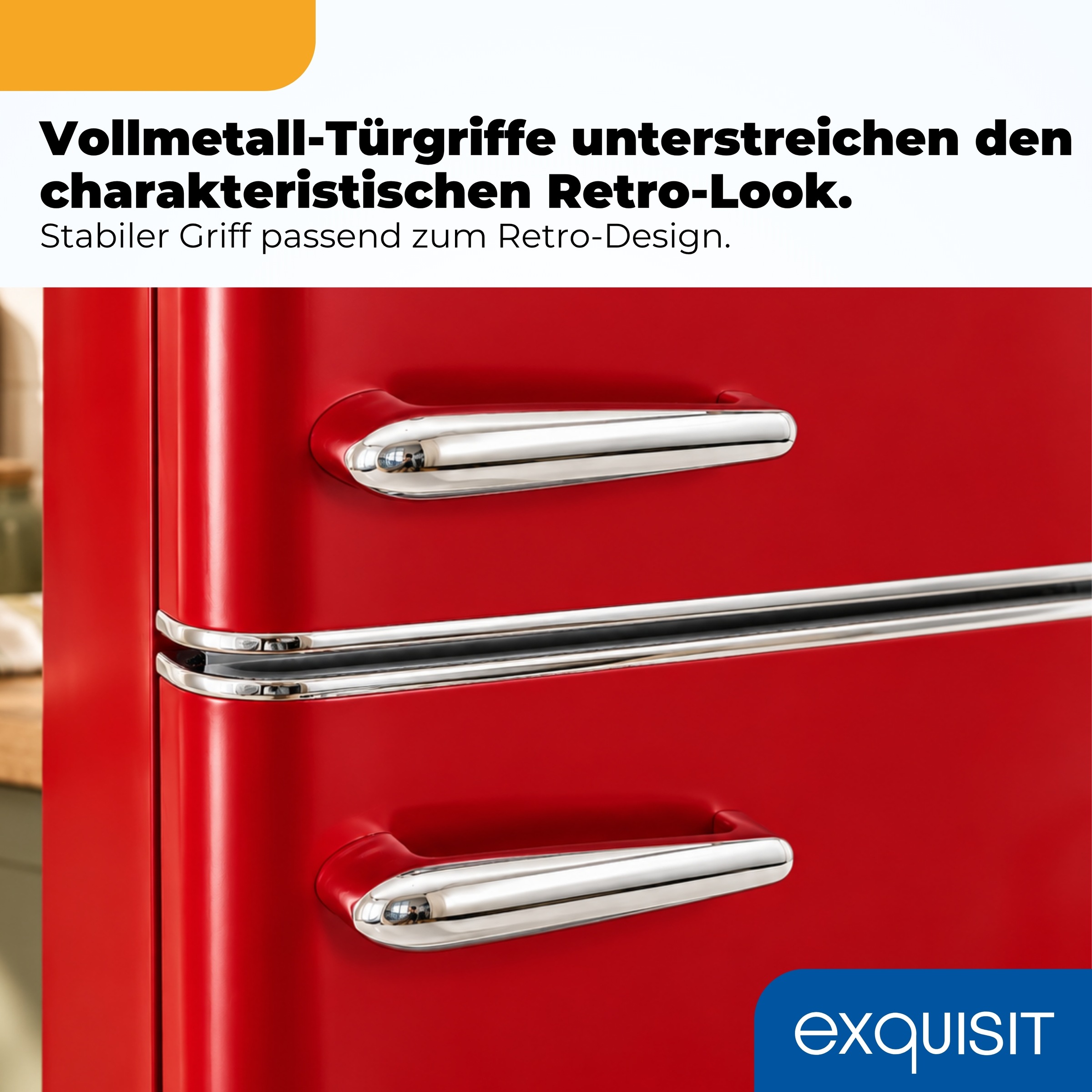 exquisit Kühl-/Gefrierkombination »RKGC250-70-H-160C rot« 183 cm hoch 54,5 cm breit Retro-Design mit 4-Sterne-Gefrierfach & flexiblen Glasablagen