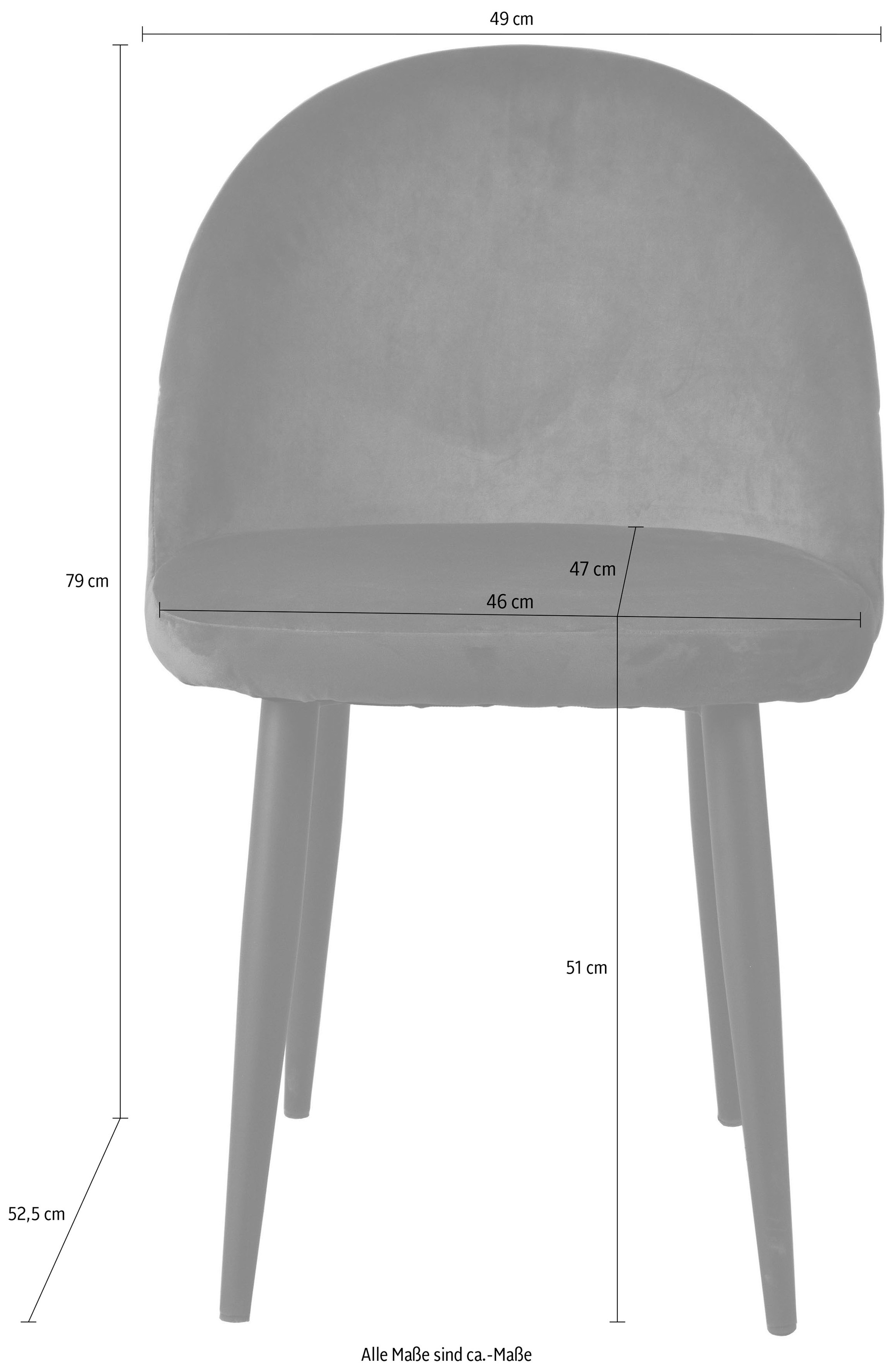 SIT Polsterstuhl »Sit&Chairs«, (Set), 2 St., Samtvelours, mit weichem Samtvelours